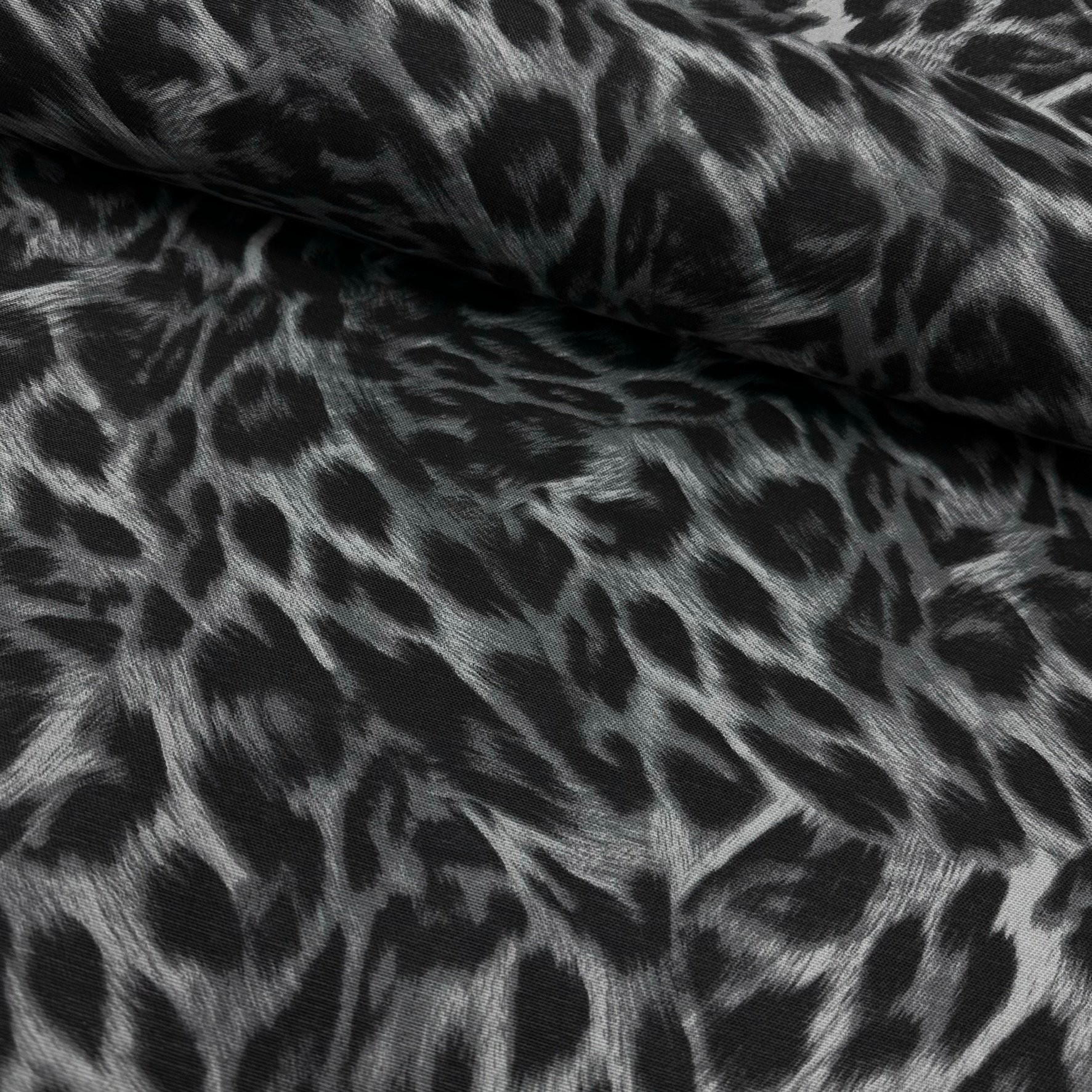 Black Leopar Panama Linen Fabric