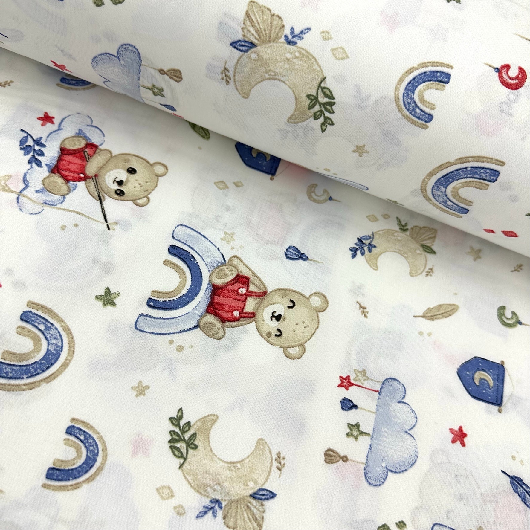 Bear In The Sky Poplin Fabric
