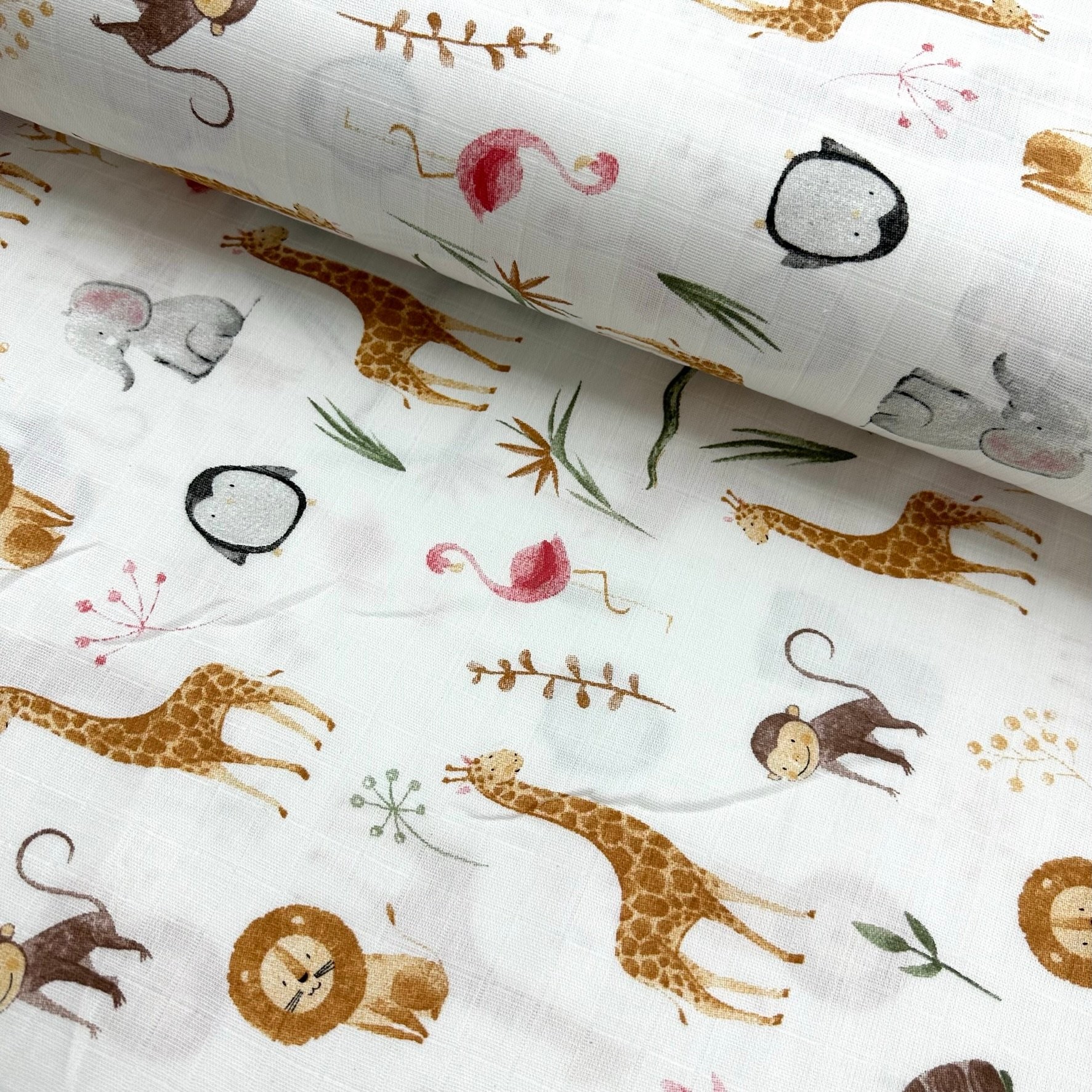 Happy Forest Muslin Cloth Fabric