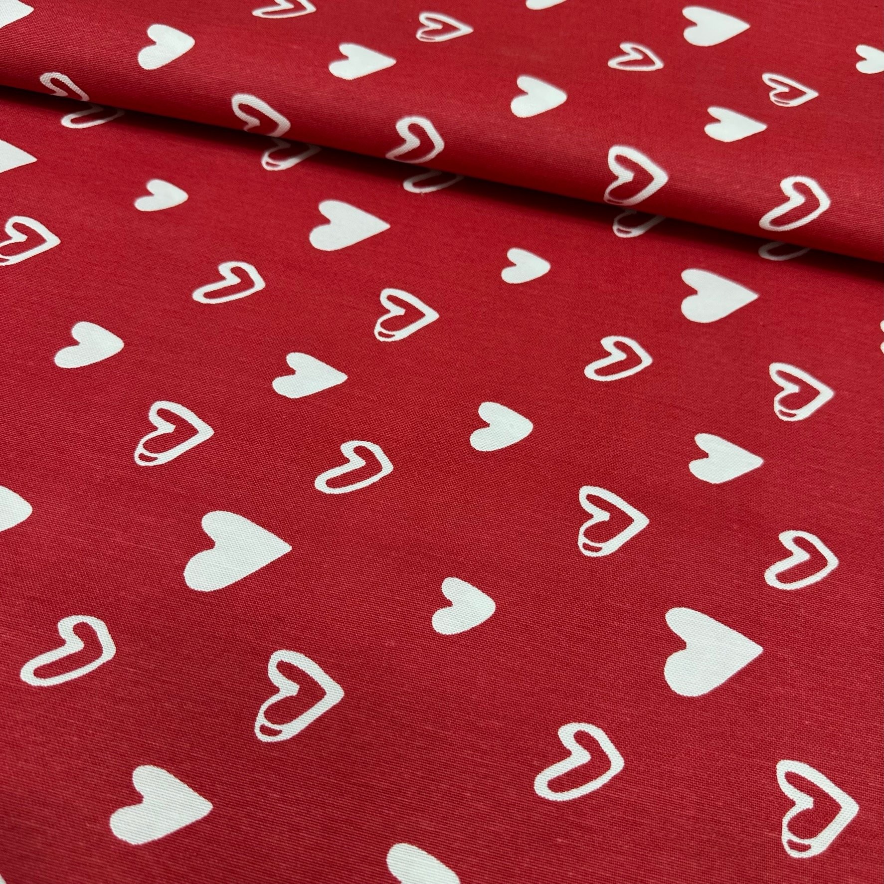 Drawing Hearts Panama Linen Fabric