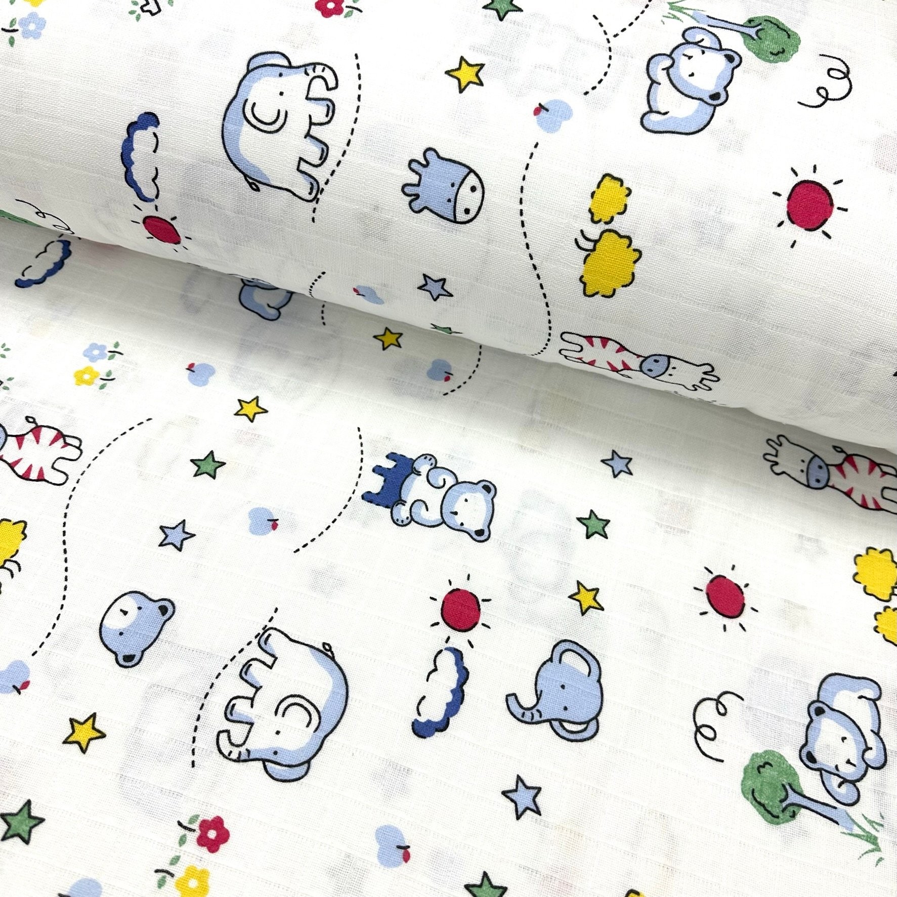 Puppy Animals Muslin Cloth Fabric