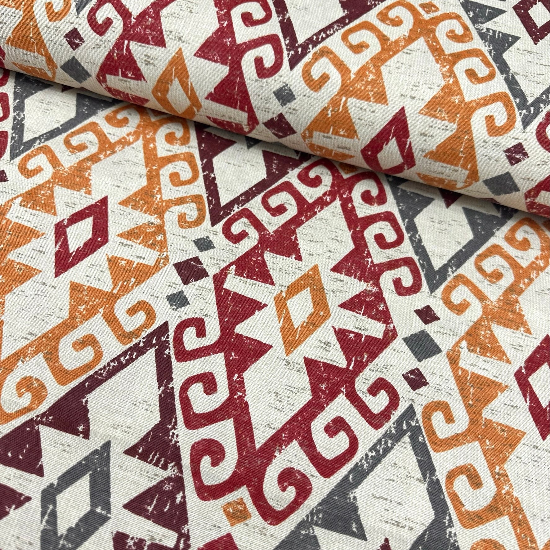 Ikat Rug Duck Linen Fabric