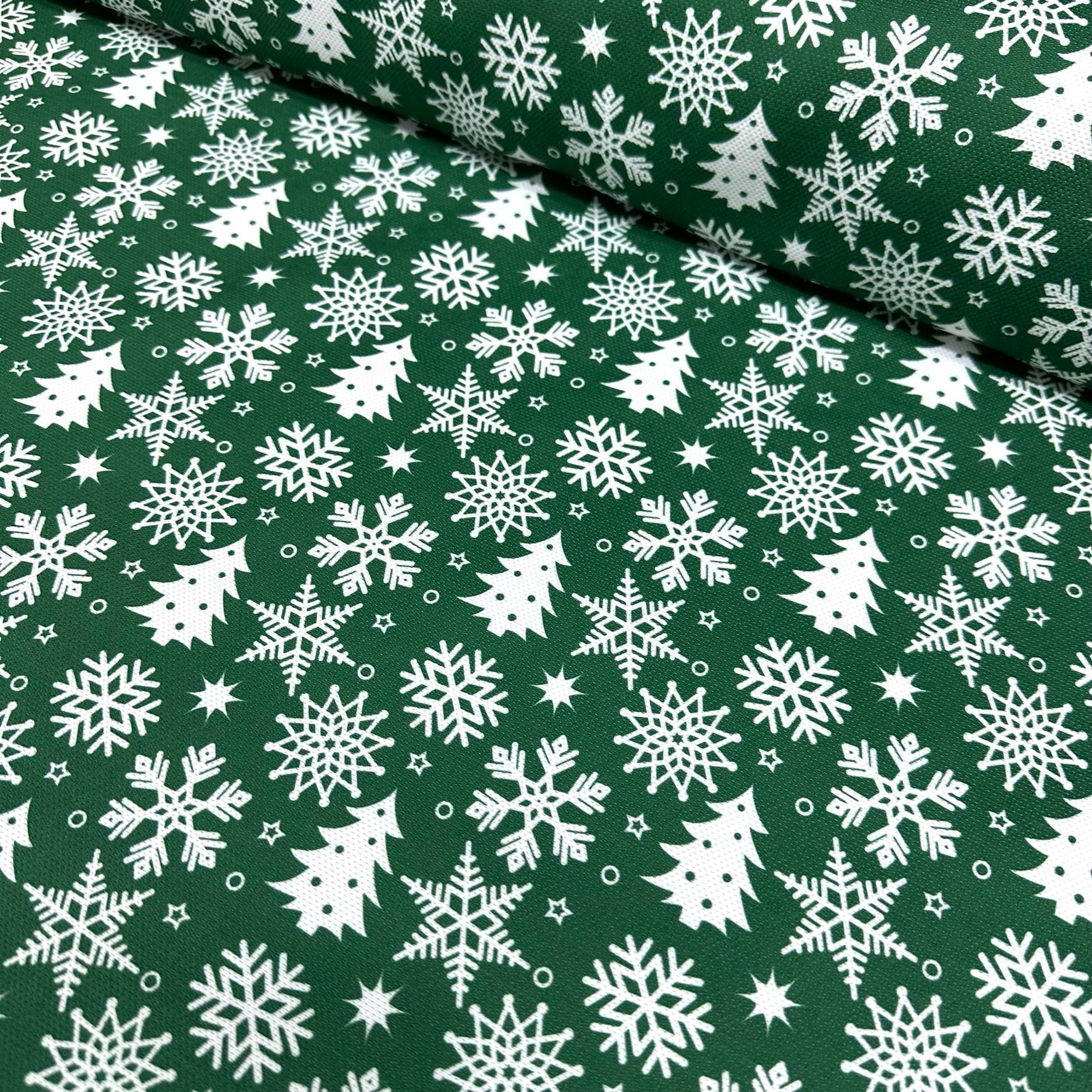 Small and Big Snowflakes Digital Printing Fabric