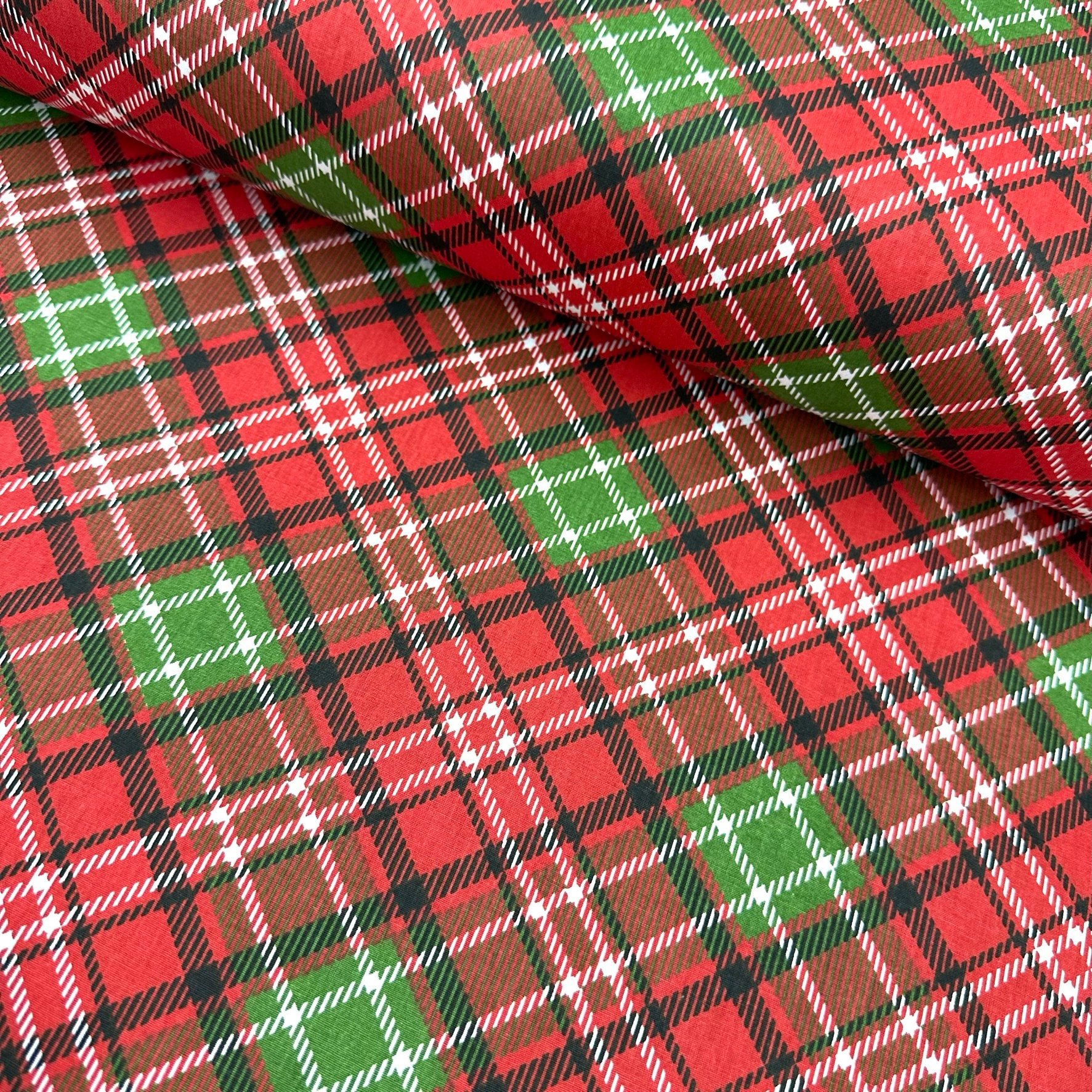 Christmas Plaid Poplin Fabric