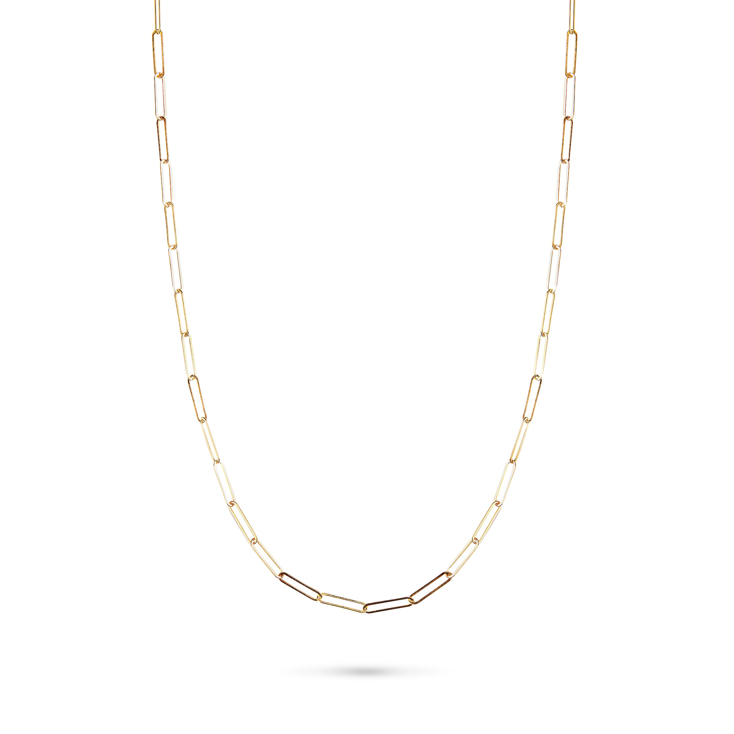 Gold Plated Paperclip Silver Necklace