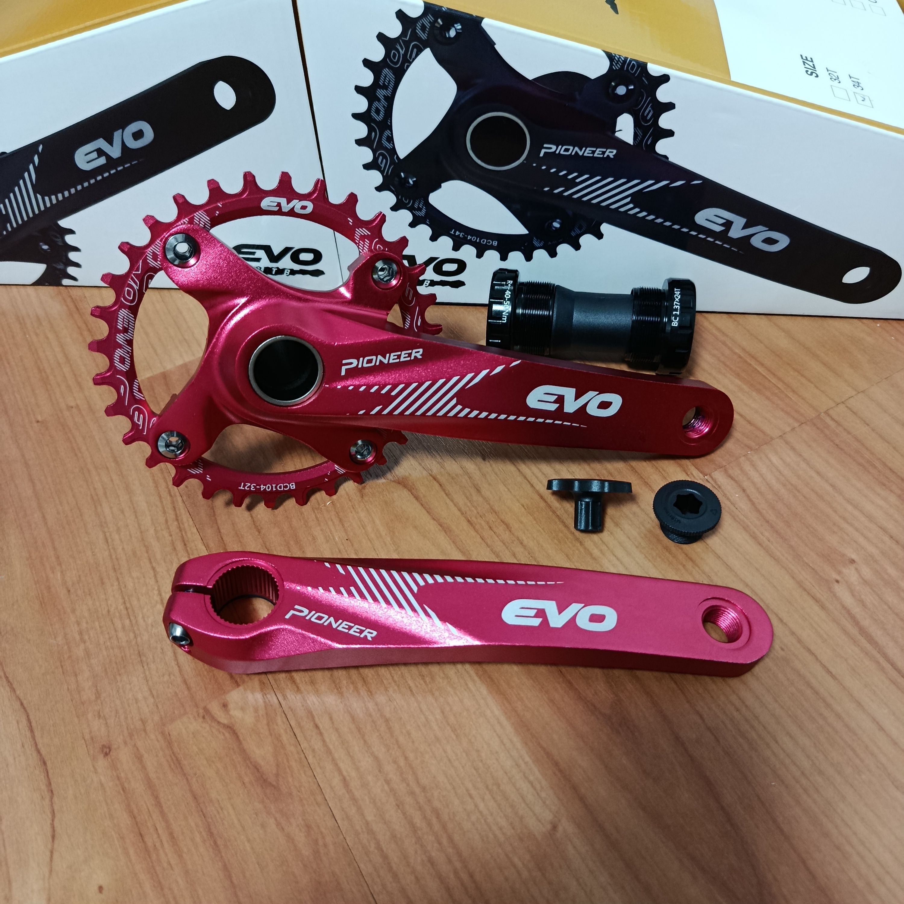 EVO AYNAKOL KIRMIZI 32T 170MM KOL HOLLOWTECH GÖBEK DAHİL