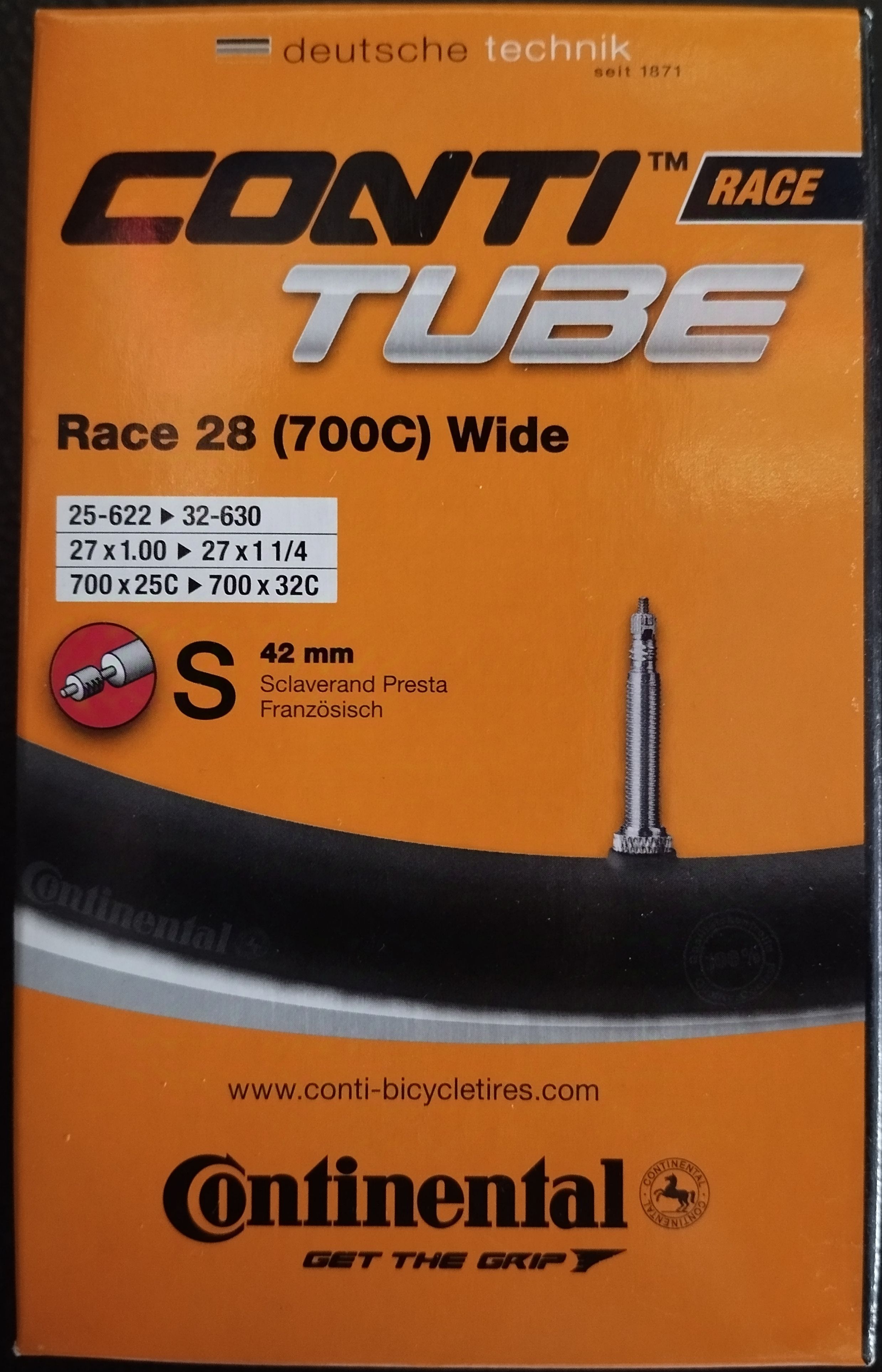 Continental İç Lastik 28 (700C)25-622*32-630 42mm İnce Siboplu RACE/ Bisiklet