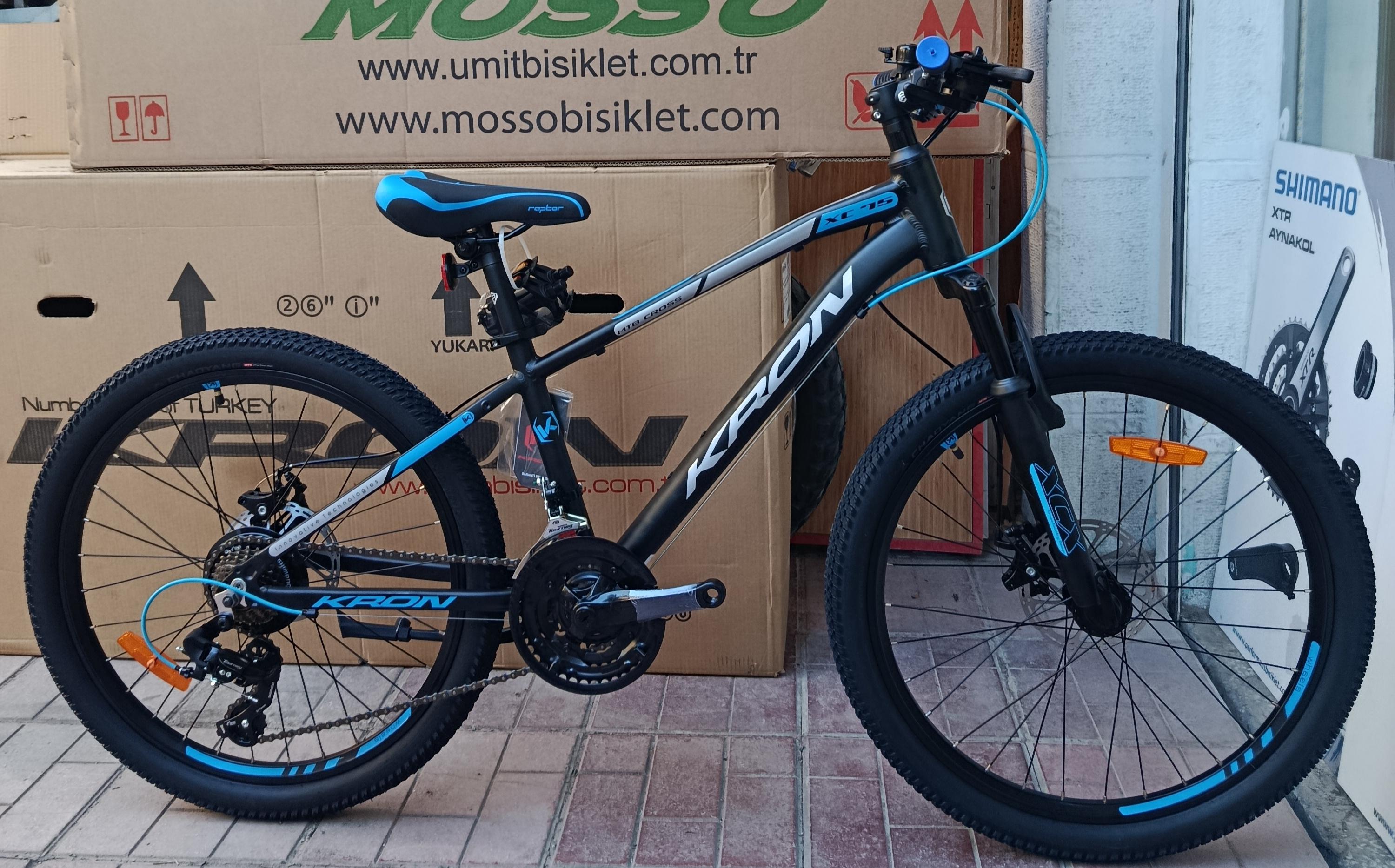 KRON XC 75 DİSK FREN 21 VİTES 24 JANT ALÜMİNYUM BİSİKLET SİYAH MAVİ