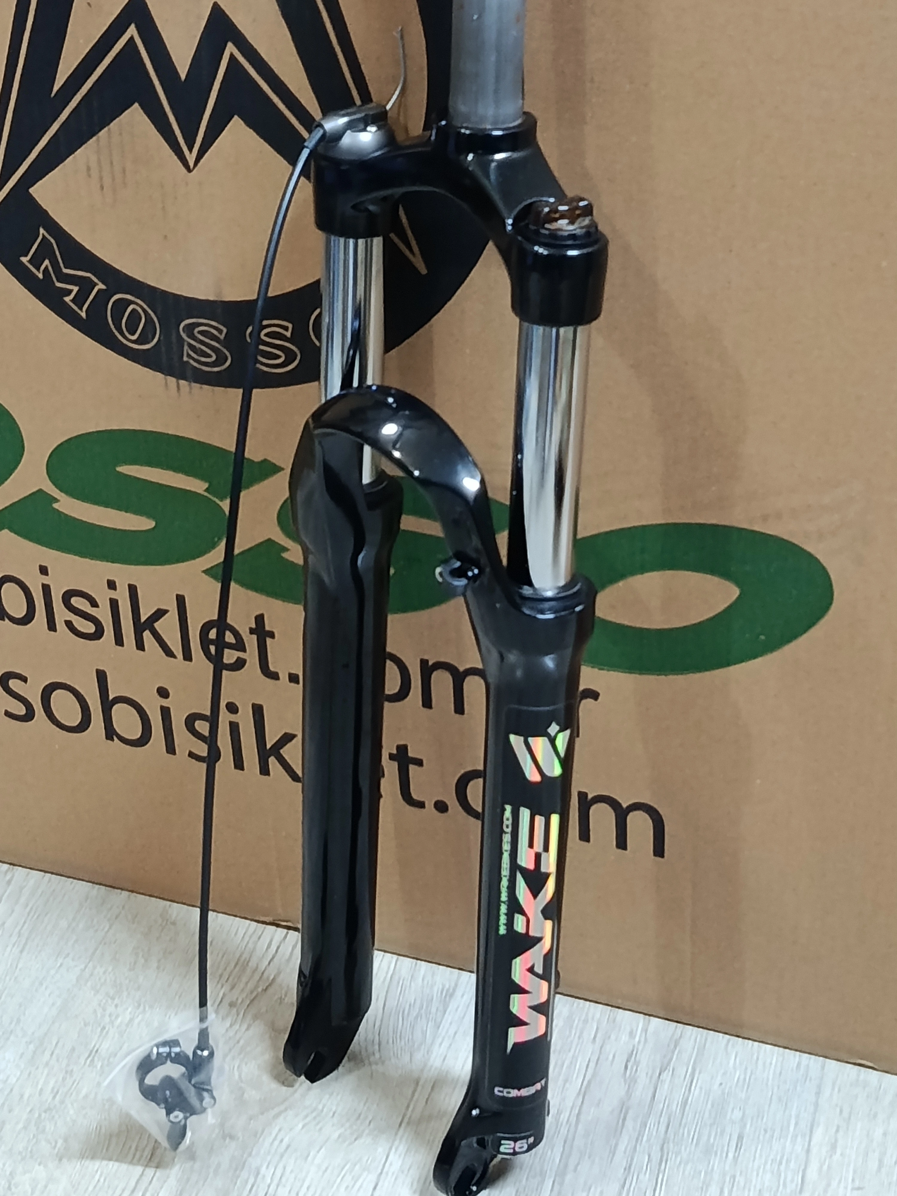 WAKE 26 DİSK UYUMLU 110MM  ALUMINYUM GİDONDAN KİLİTLİ ÖN AMORTİSÖR SİYAH