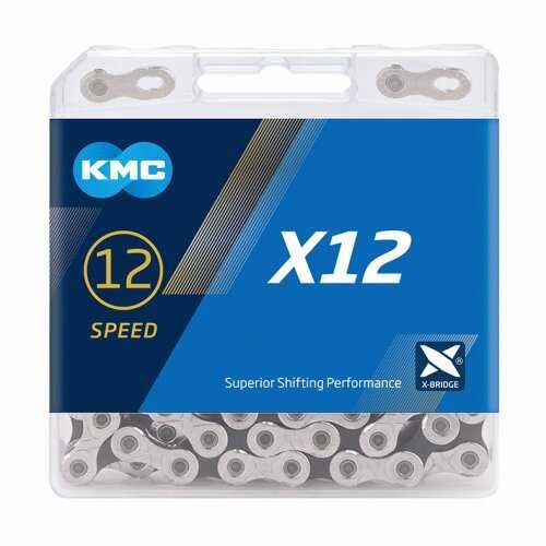 KMC X12 114 Link Gümüş-Siyah Bisiklet Zinciri 12 Vites / Bisiklet