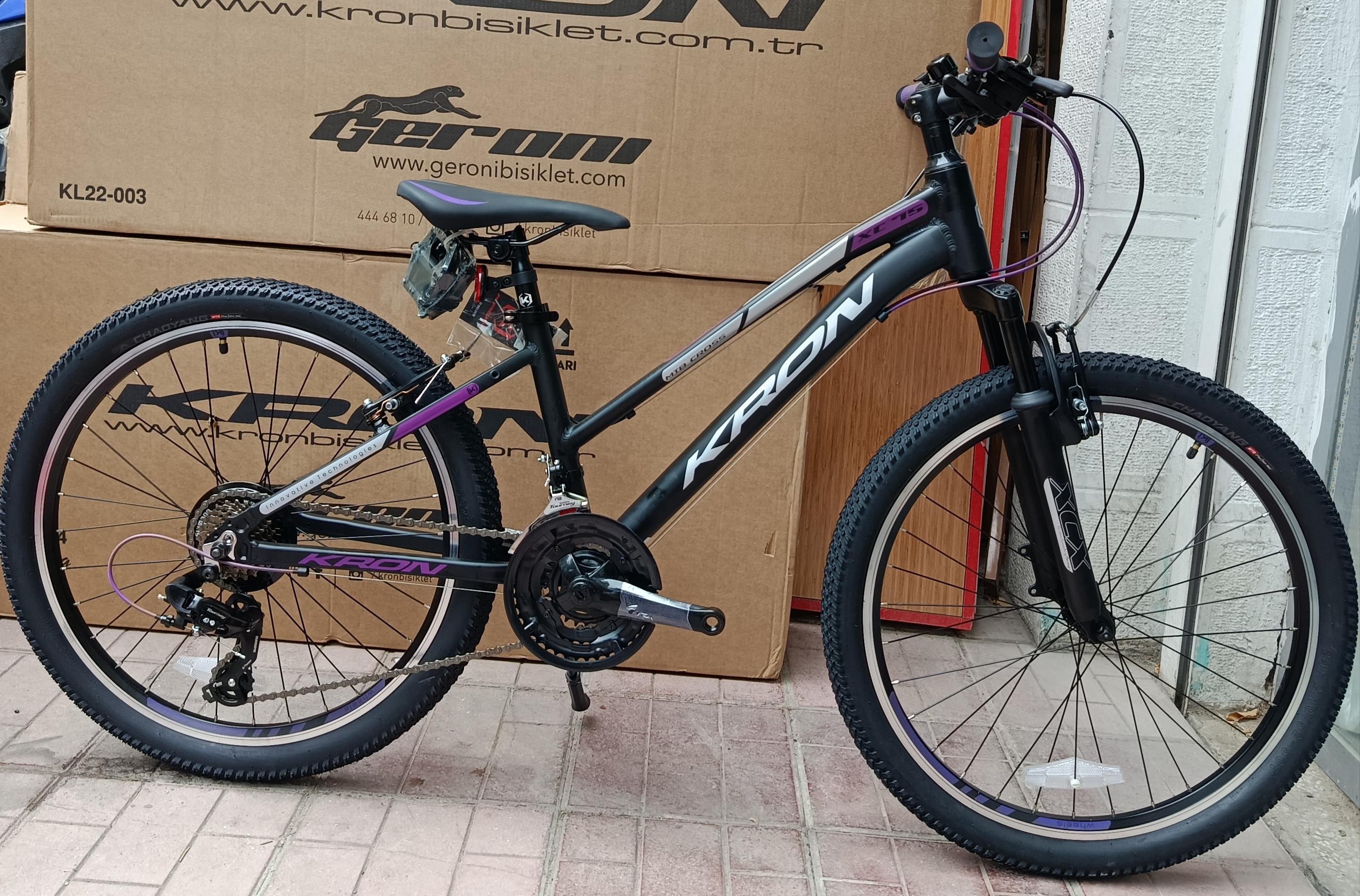 KRON XC 75 LADY  V FREN 21 VİTES  24 JANT ALÜMİNYUM SİYAH MOR RENK BİSİKLET