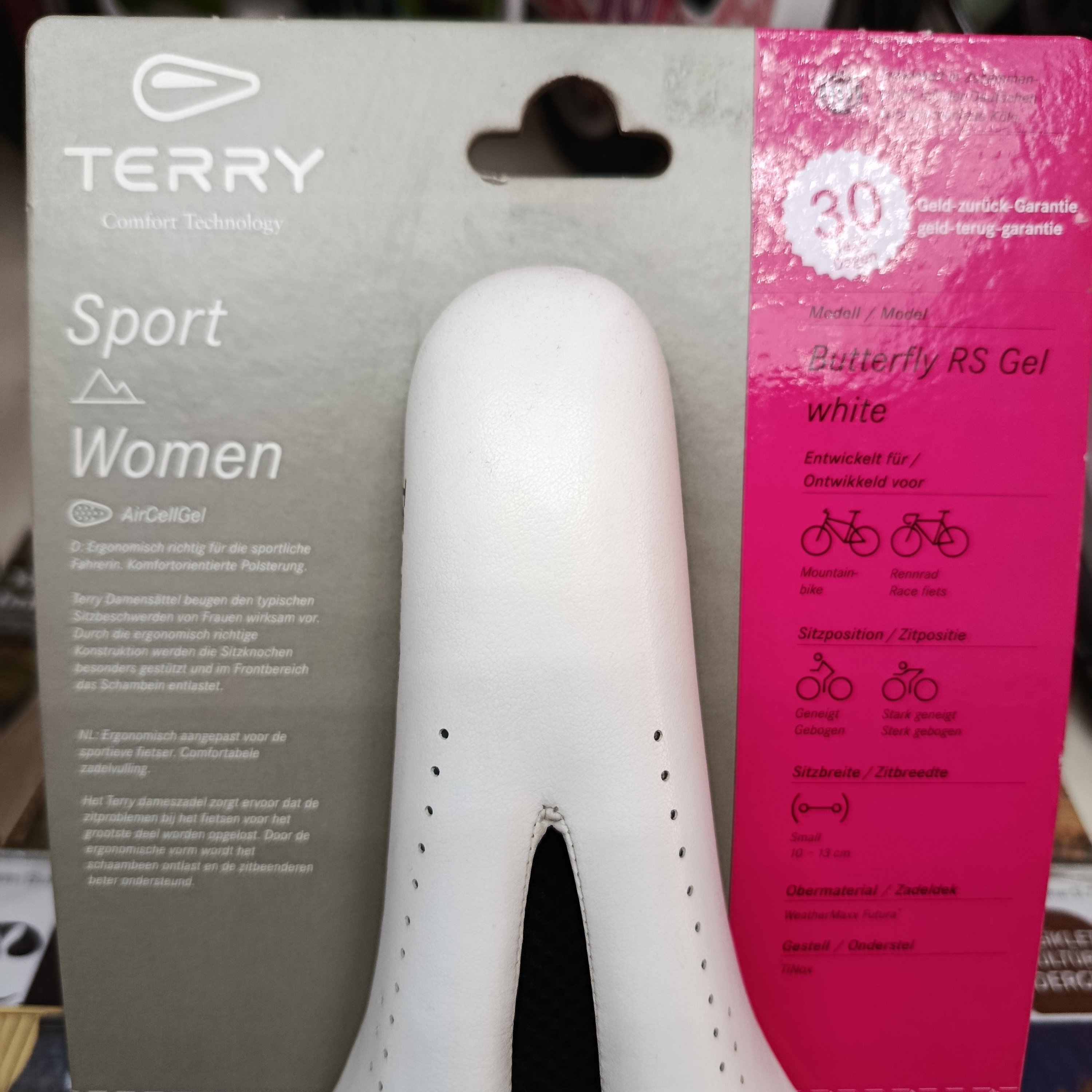 TERRY BUTTERFLY RS AIRCELLGEL  BİSİKLET SELESİ BEYAZ