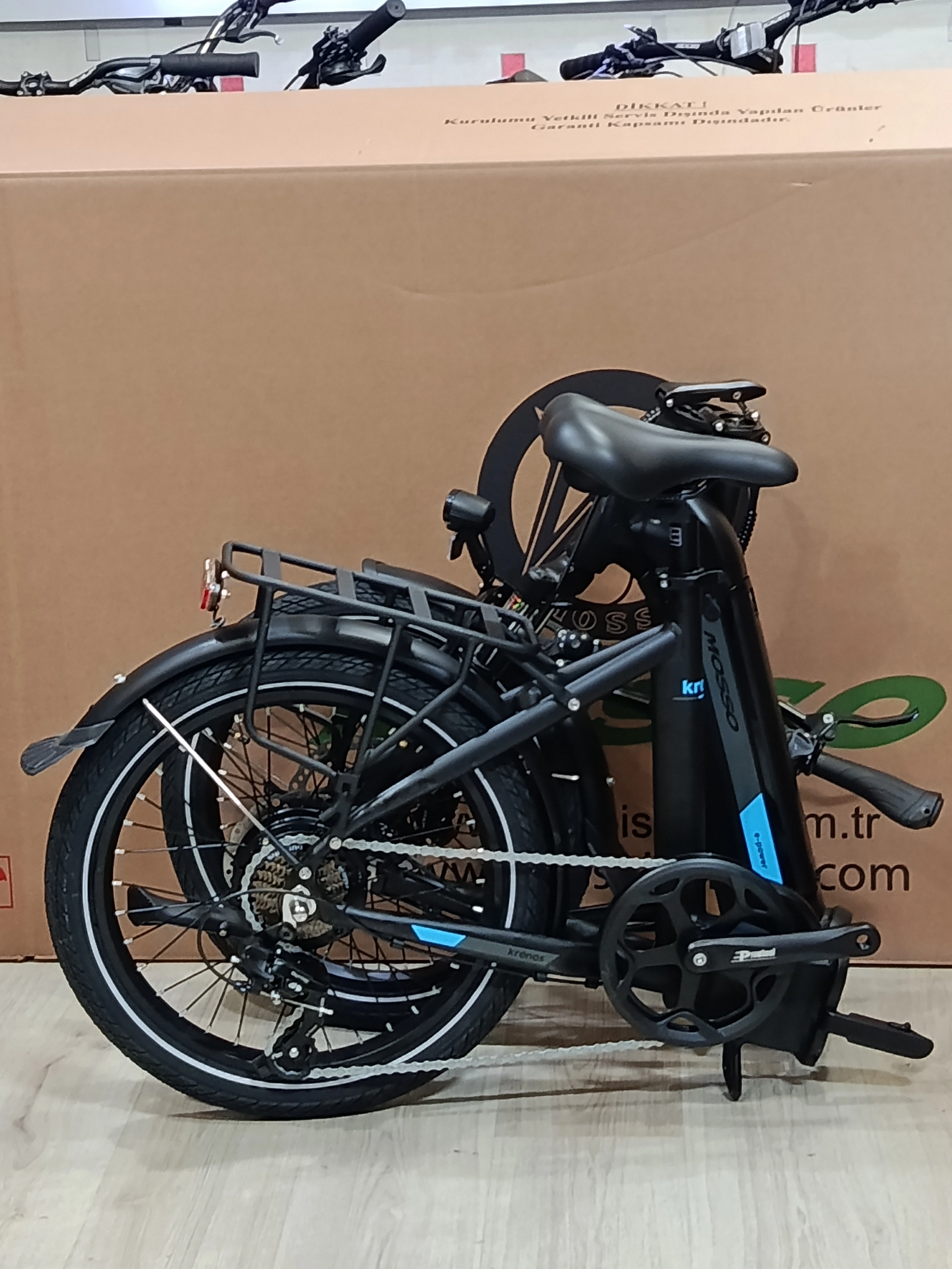 MOSSO KRONOS ELEKTRİKLİ KATLANIR BİSİKLET SİYAH 20 JANT 36V250W 12.8AH BATARYA