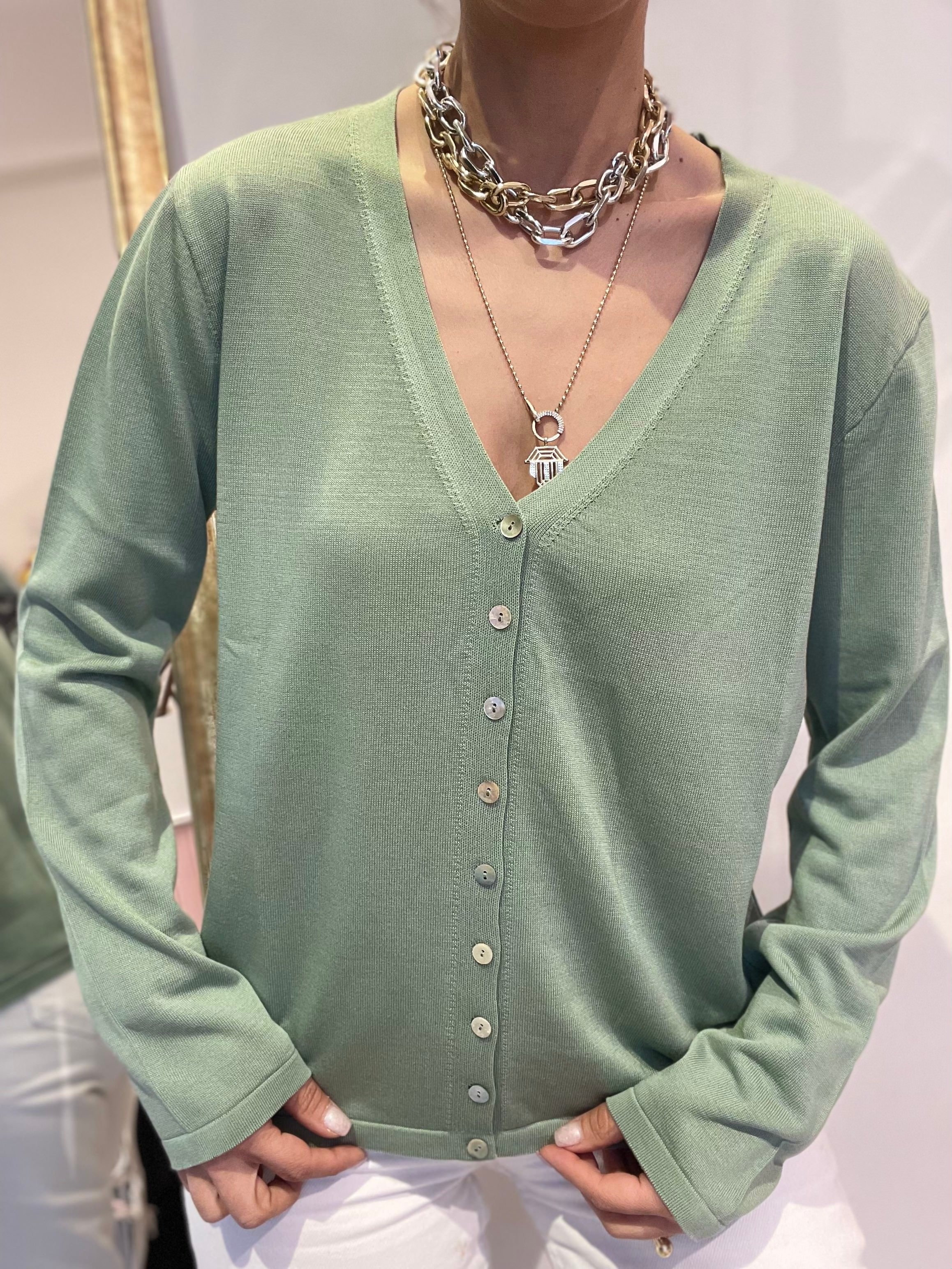 Kadın, Önden Düğmeli, V Yaka, %100 Viscose, Uzun Kollu, Triko, Hırka