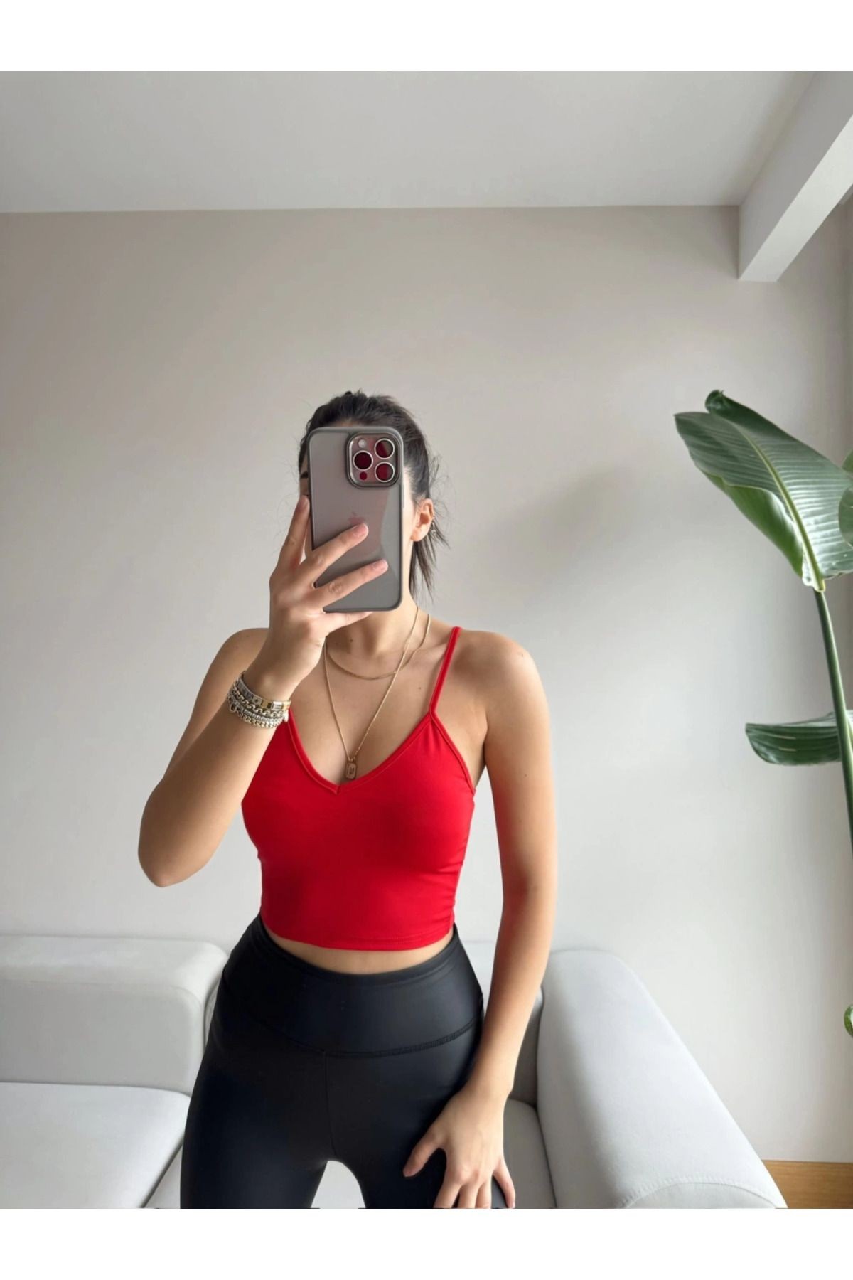 Askılı V Yaka Crop
