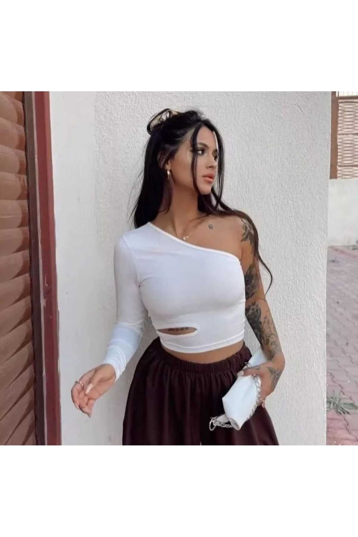 Pencere Detaylı Tek Kol Crop