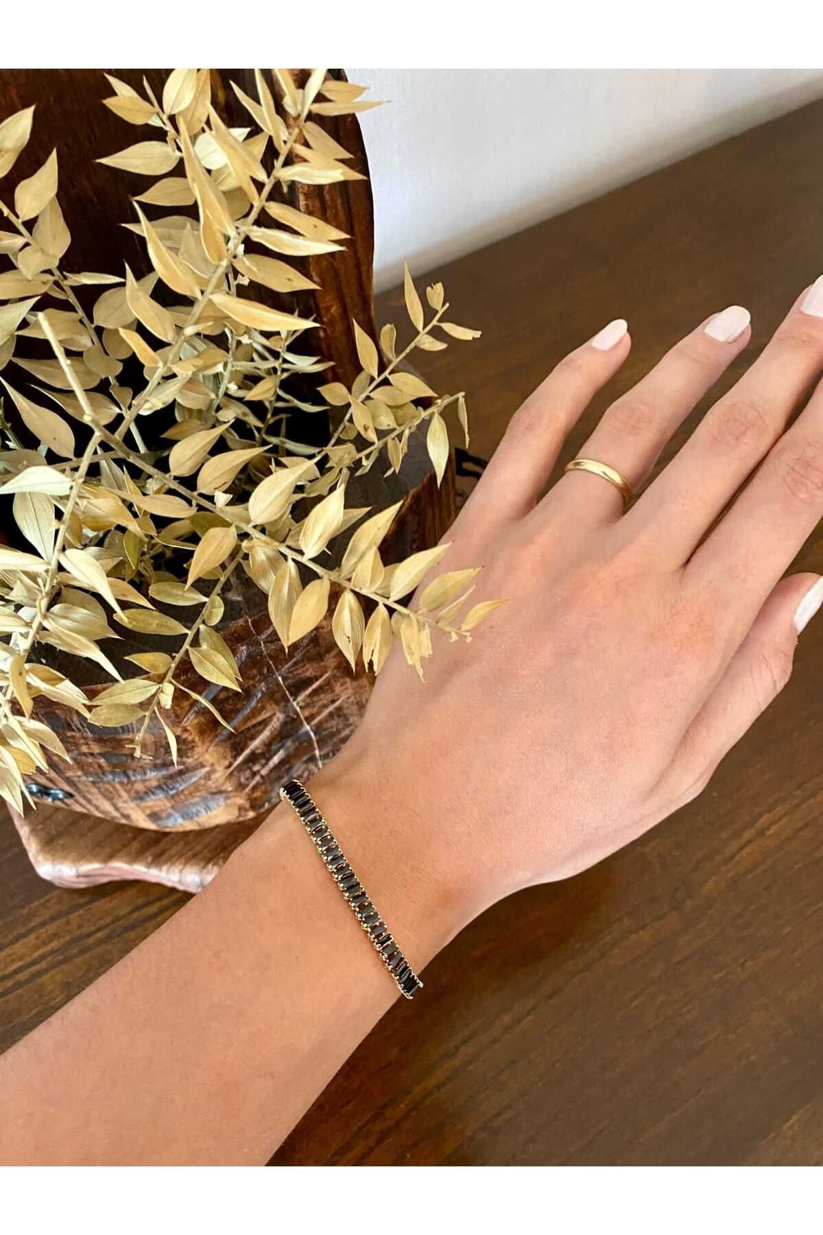 Su Yolu Gold Tabanlı Baget Kararmaz Çelik Bileklik