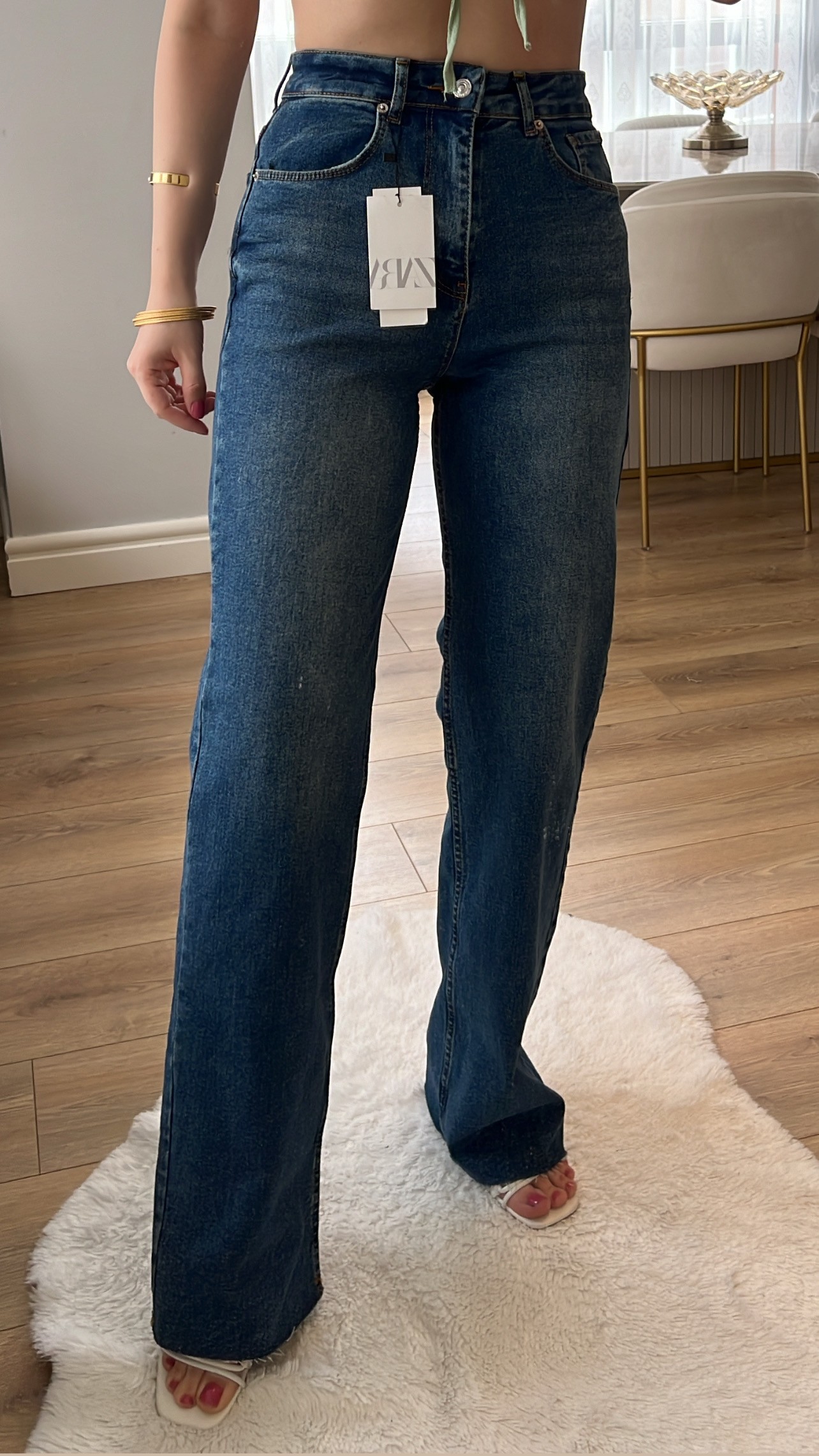 Roma Tint Yıkamalı Likralı Wide Leg Jeans