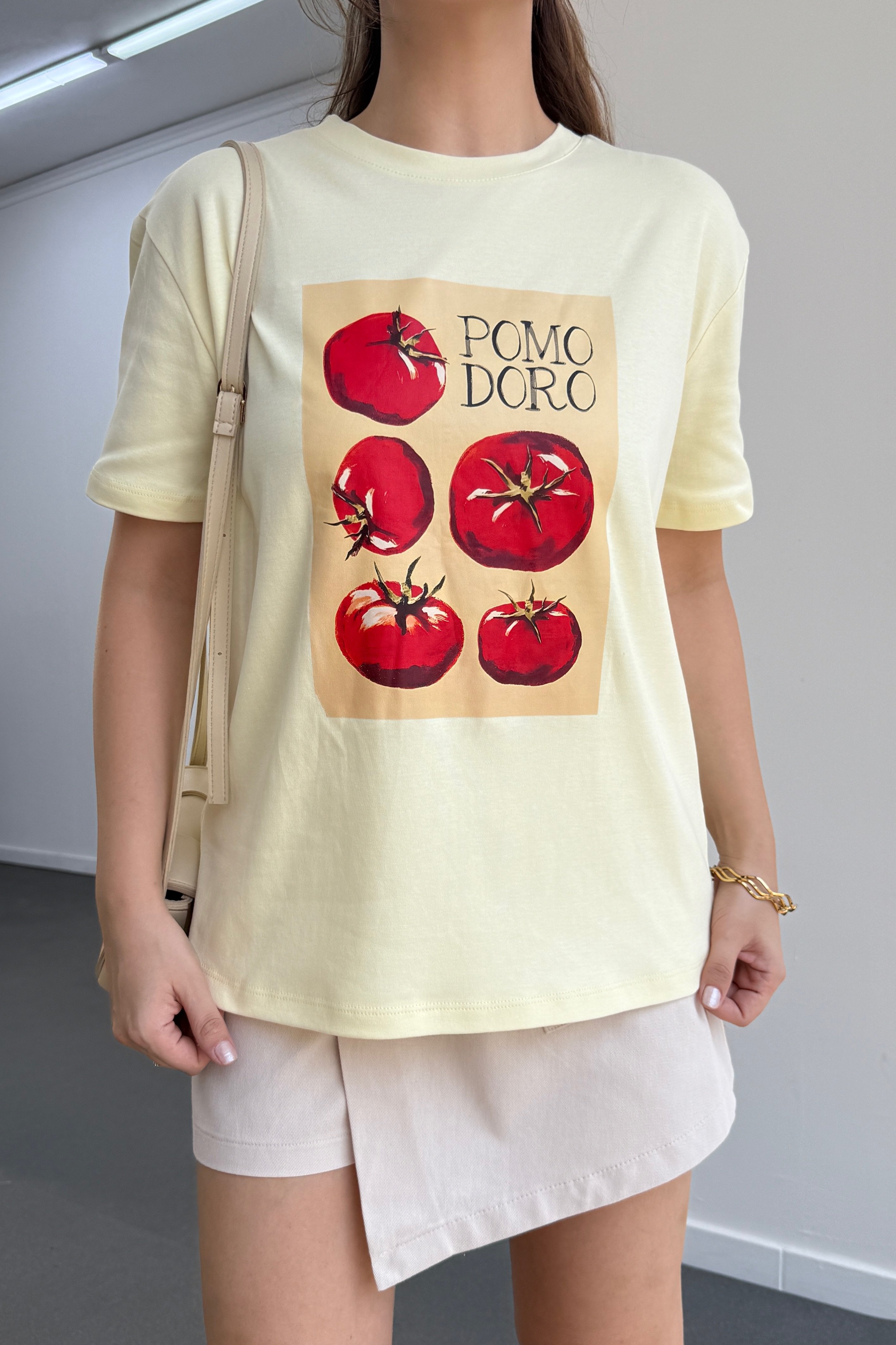 Pomodoro Baskılı %100 Pamuk Tshirt