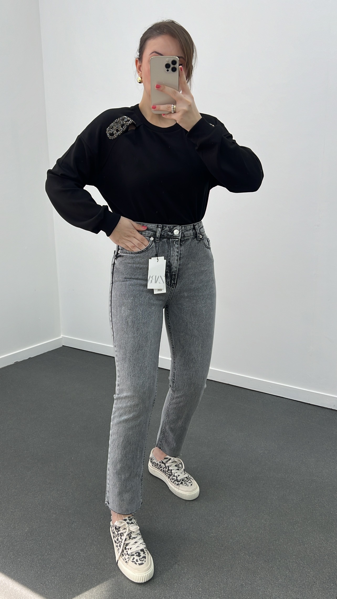 Juliet Açık Gri Yüksek Bel Slim Fit Jeans