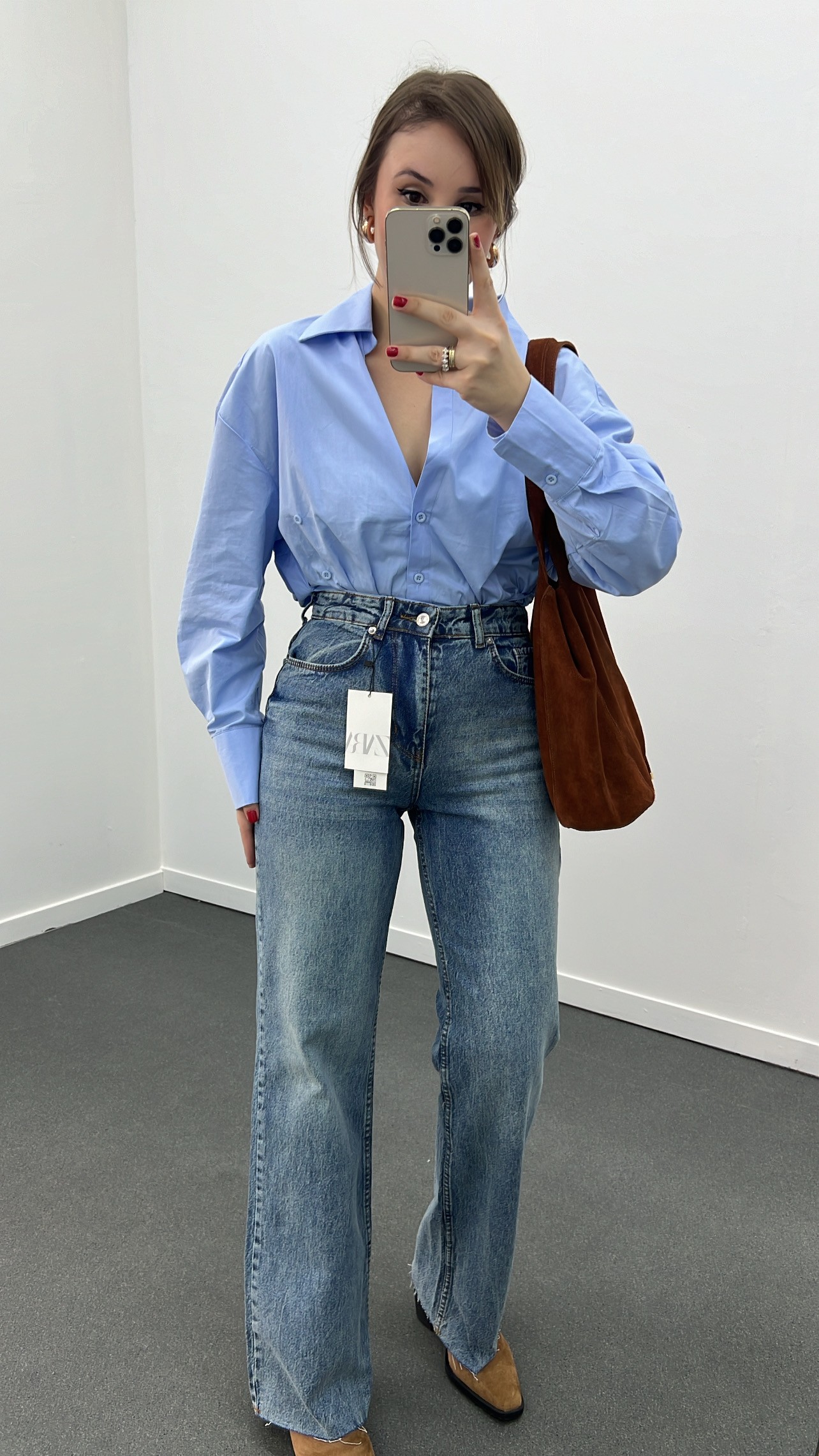 Roma Kot Yıkamalı Wide Leg Jeans