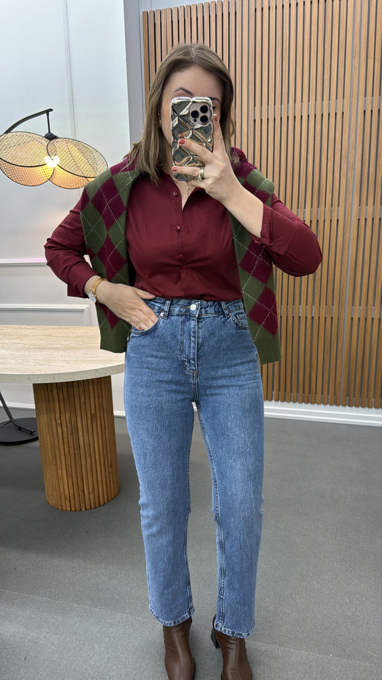 Cămașă Slim Fit ZR Claret Roșu