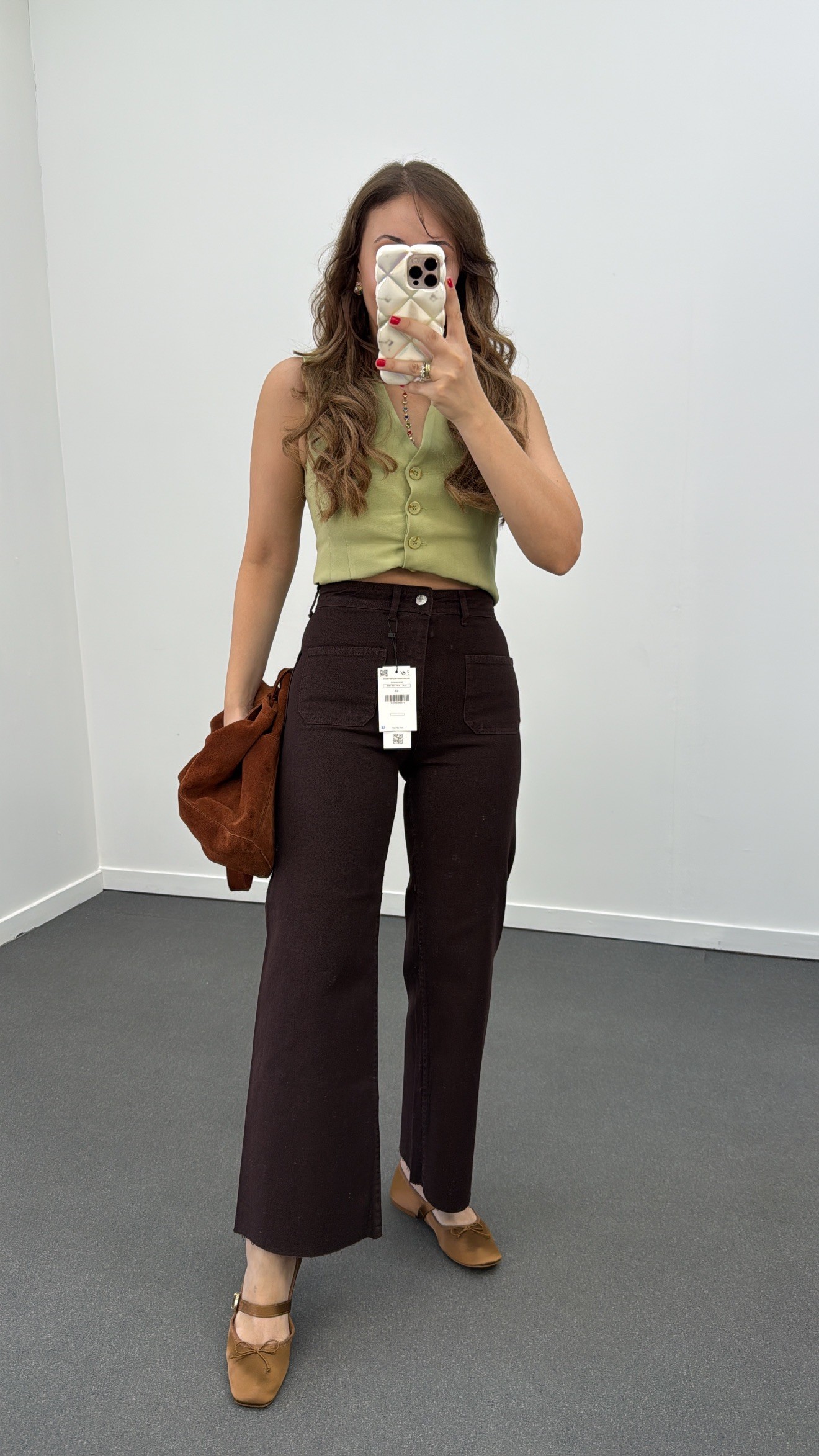 Milano Acı Kahve Cepli Yarım Flare Jeans