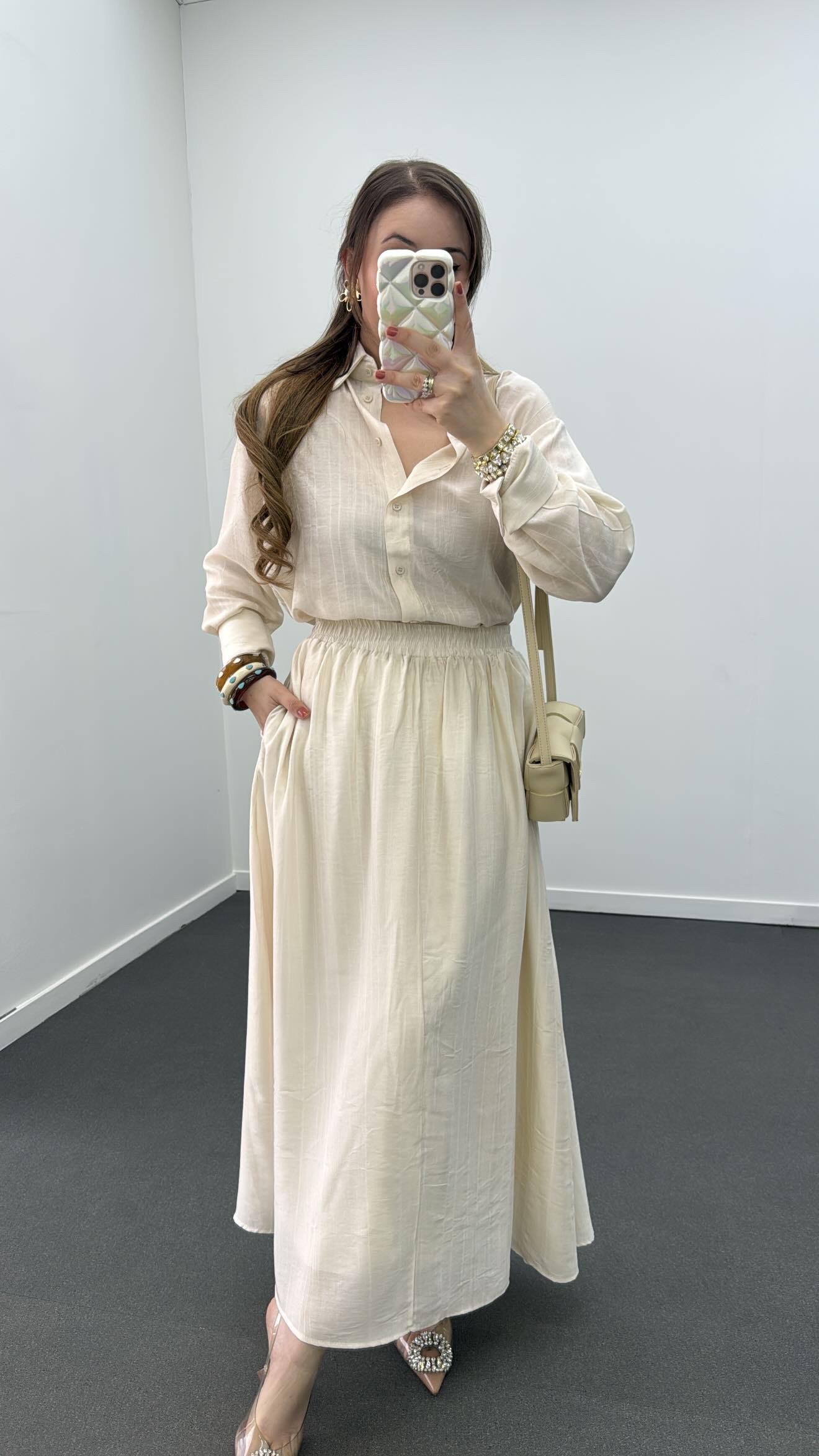 Fusta Maxi Hestia Cream Tensel