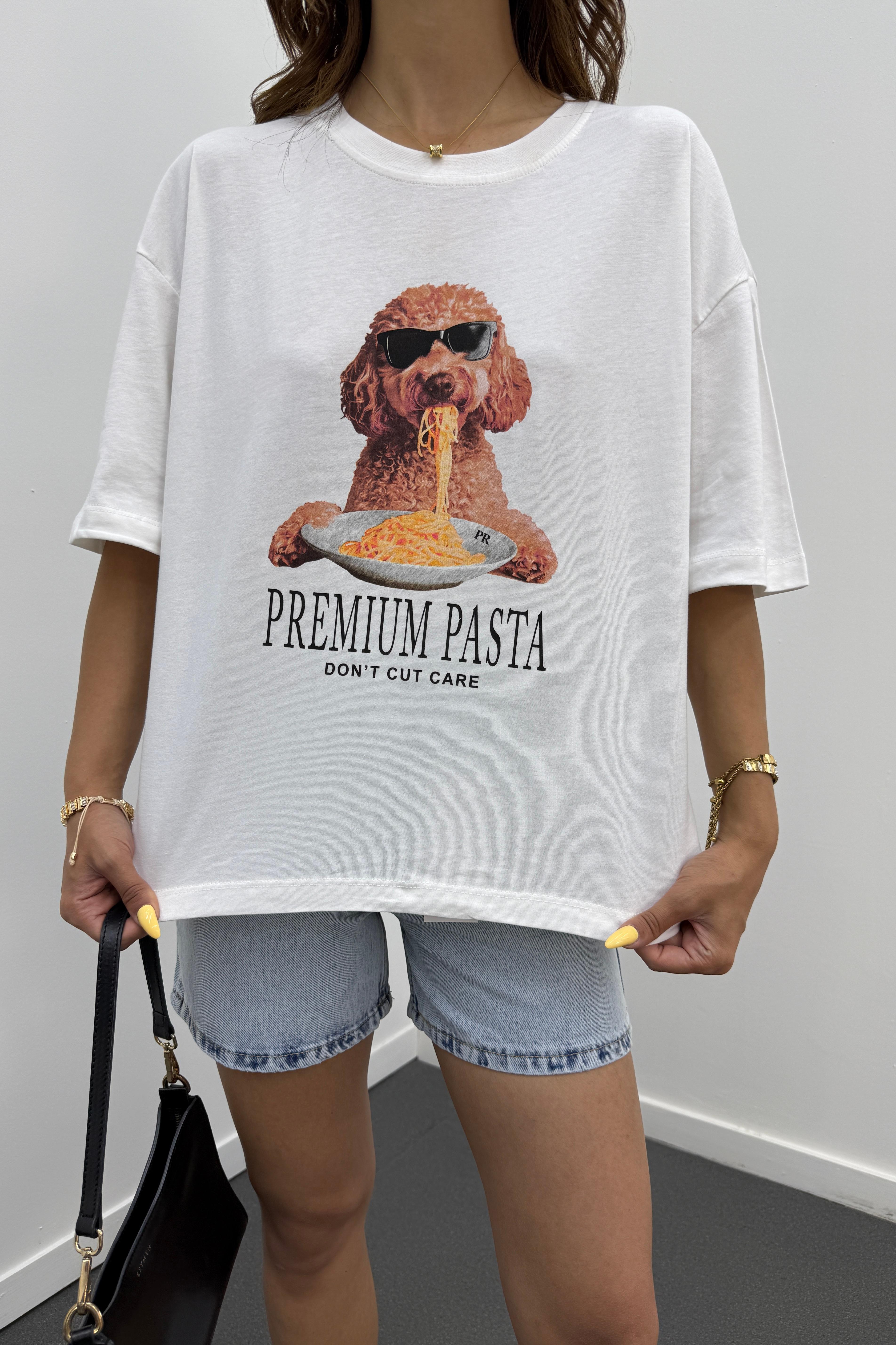 Puffy Poodle Baskılı Oversize Tshirt
