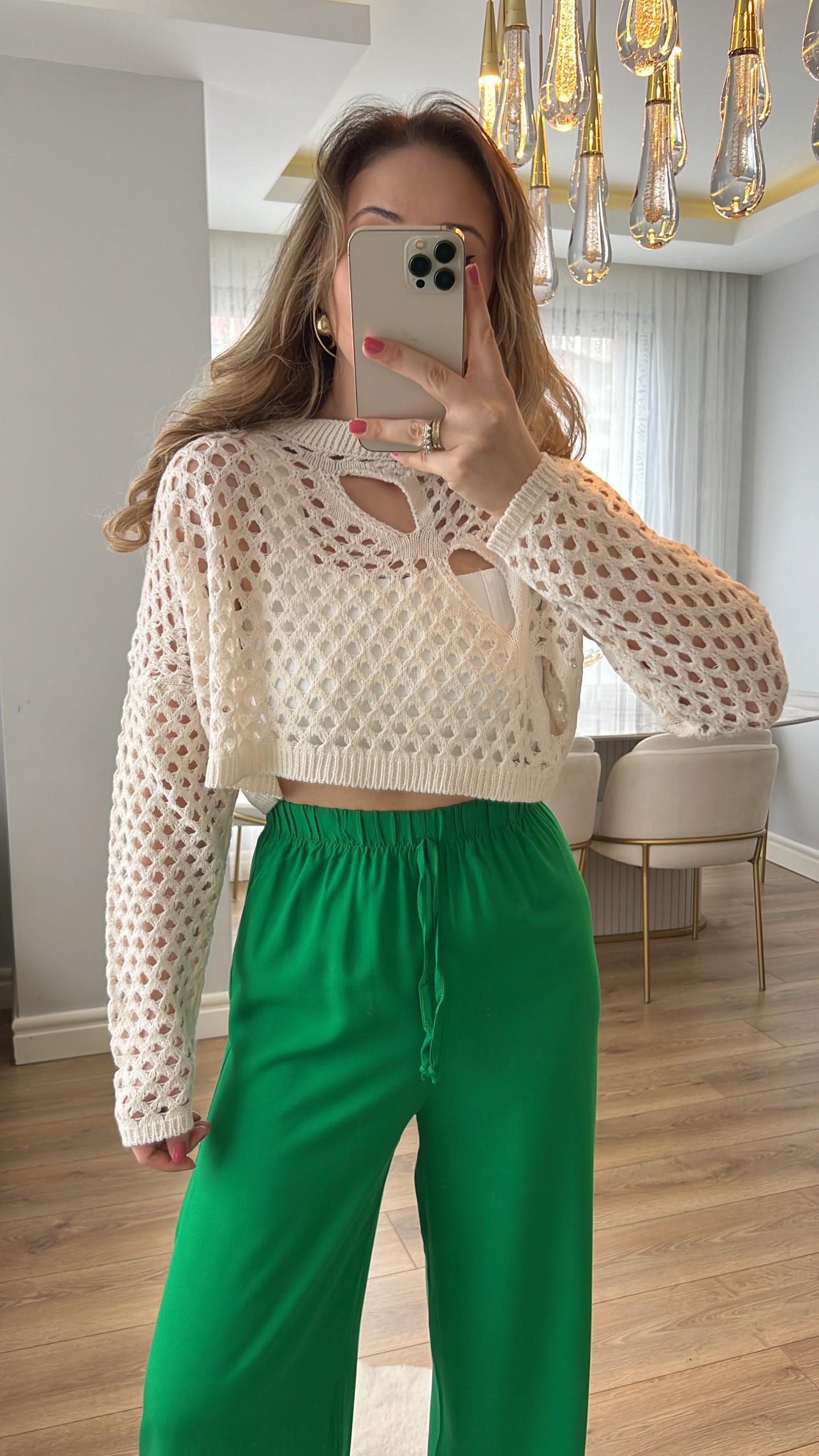 Agustina Ajurlu Krem Triko