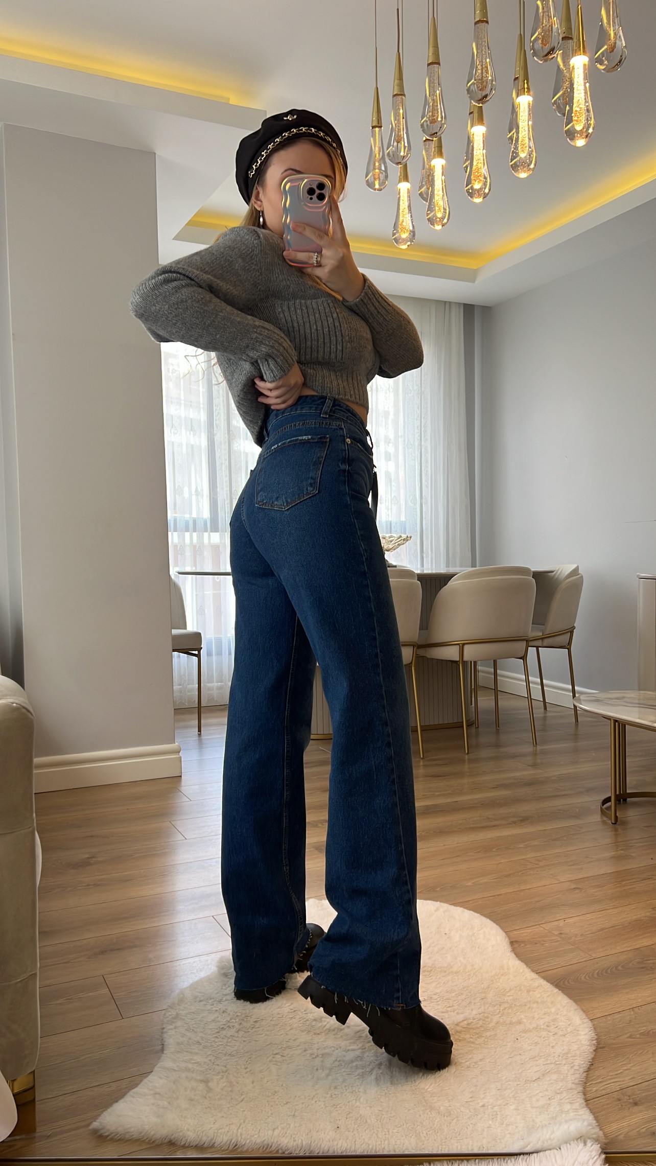Olivia Lacivert Yıkama 90's Straight Vintage Jeans