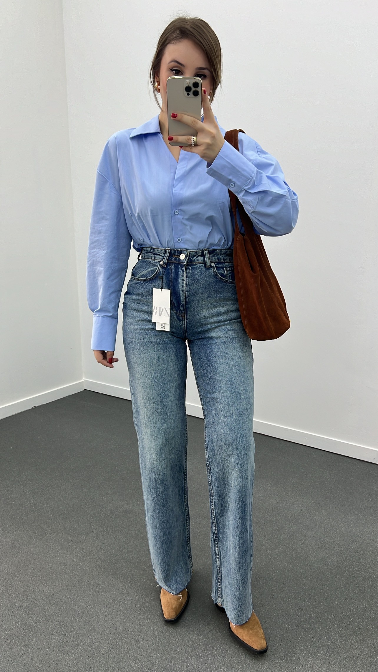 Roma Kot Yıkamalı Wide Leg Jeans