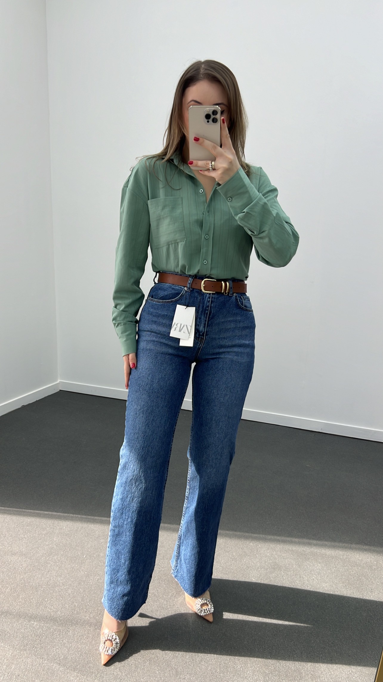 Roma Koyu Kot Yıkamalı Wide Leg Jeans