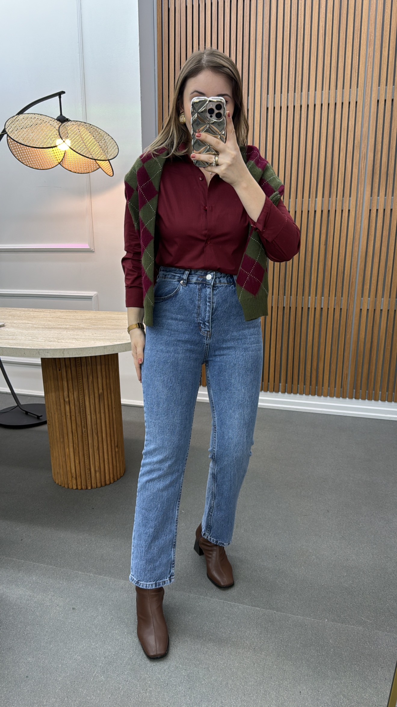 Cămașă Slim Fit ZR Claret Roșu
