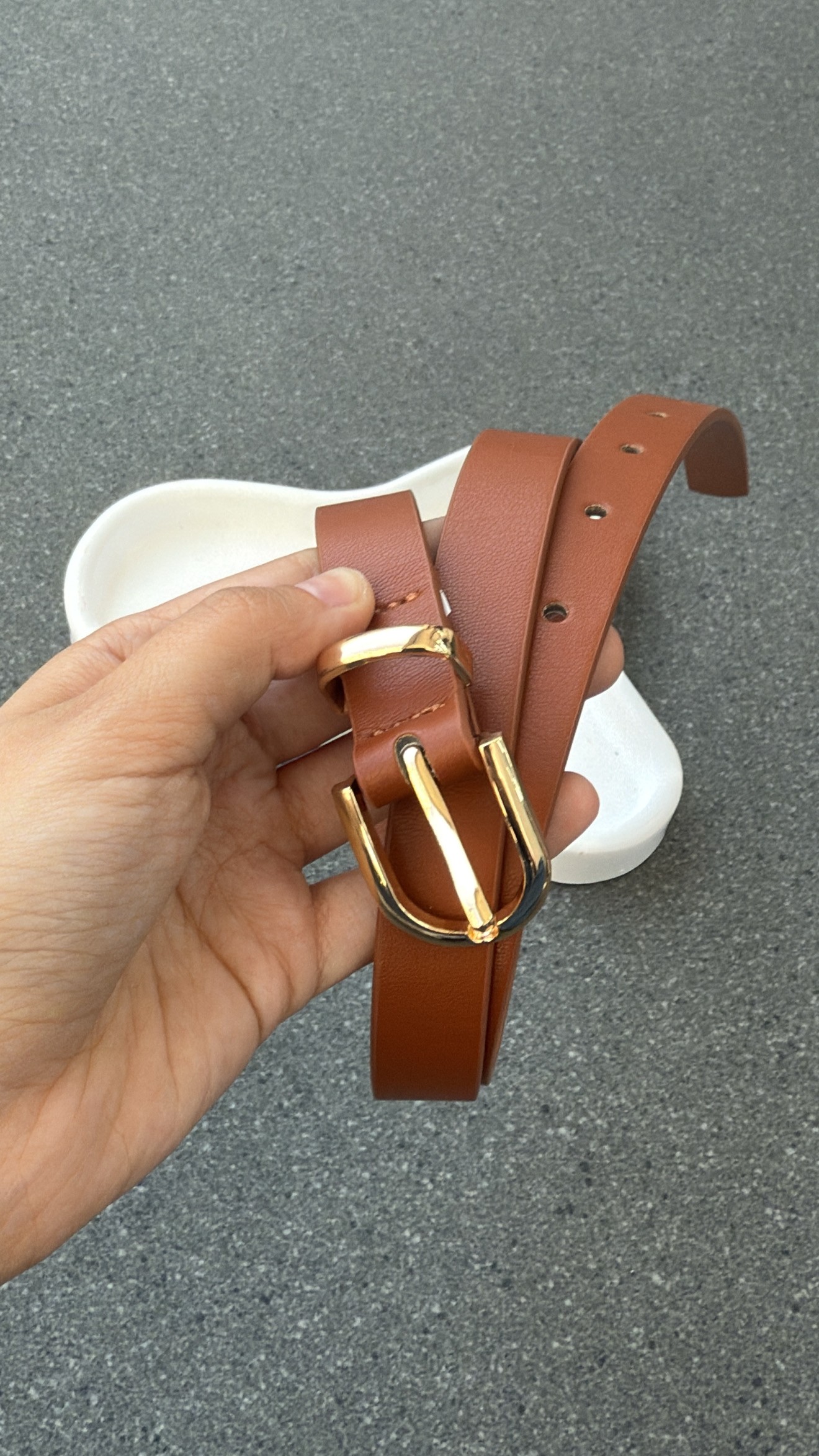 Livio Gold Kahverengi Oval Kemer