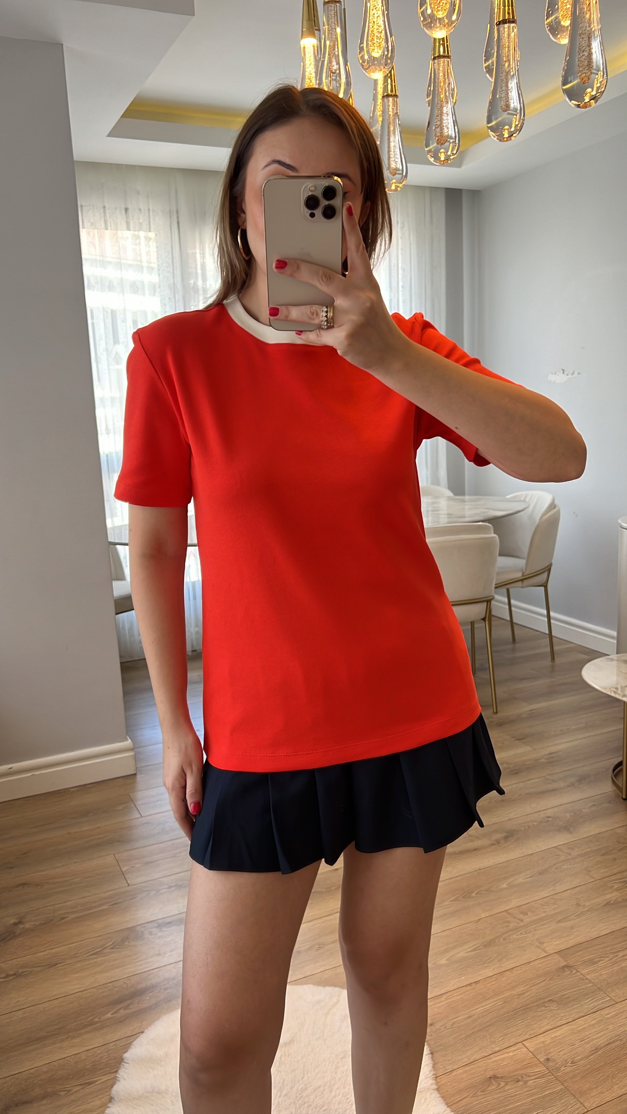 Cos Turuncu Biyeli %100 Pamuk Tshirt