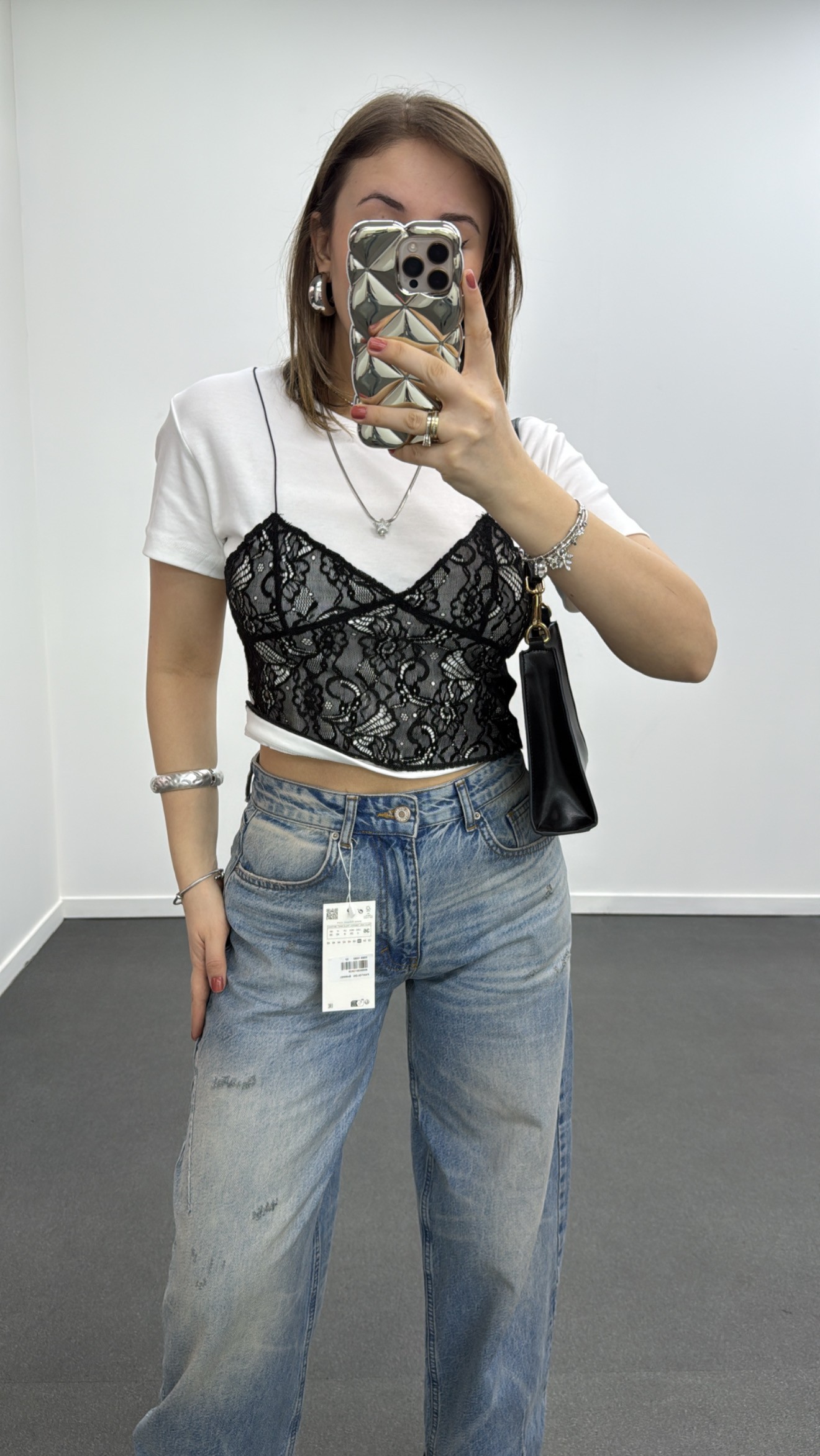 Samba Dantel Braletli Crop Tshirt