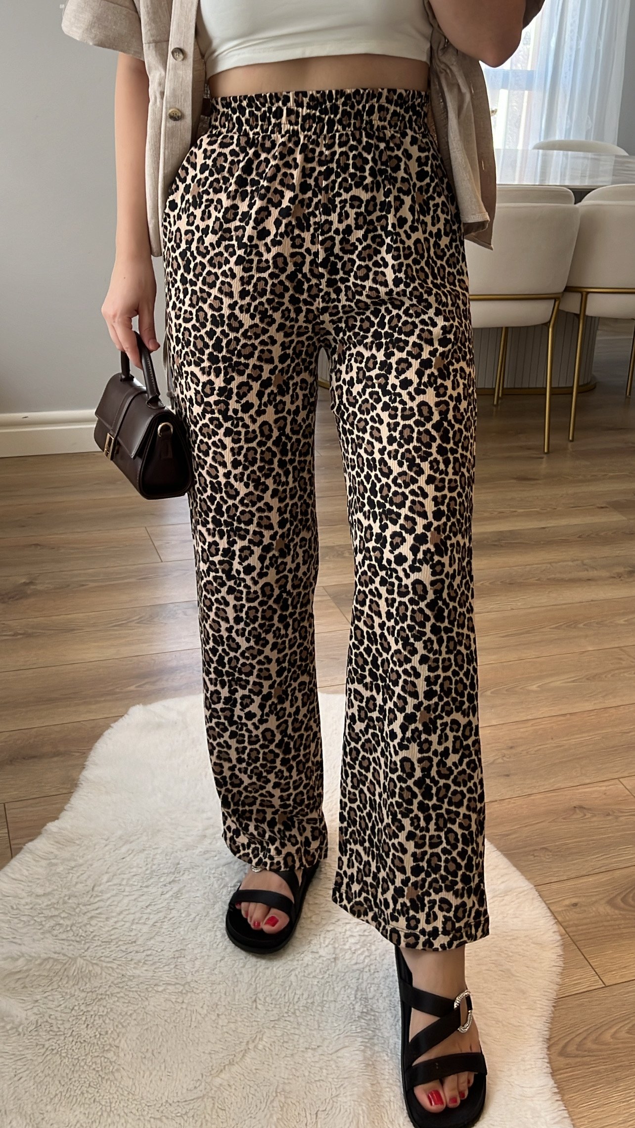 ZR Leopar Desenli Süper Esnek Pantolon