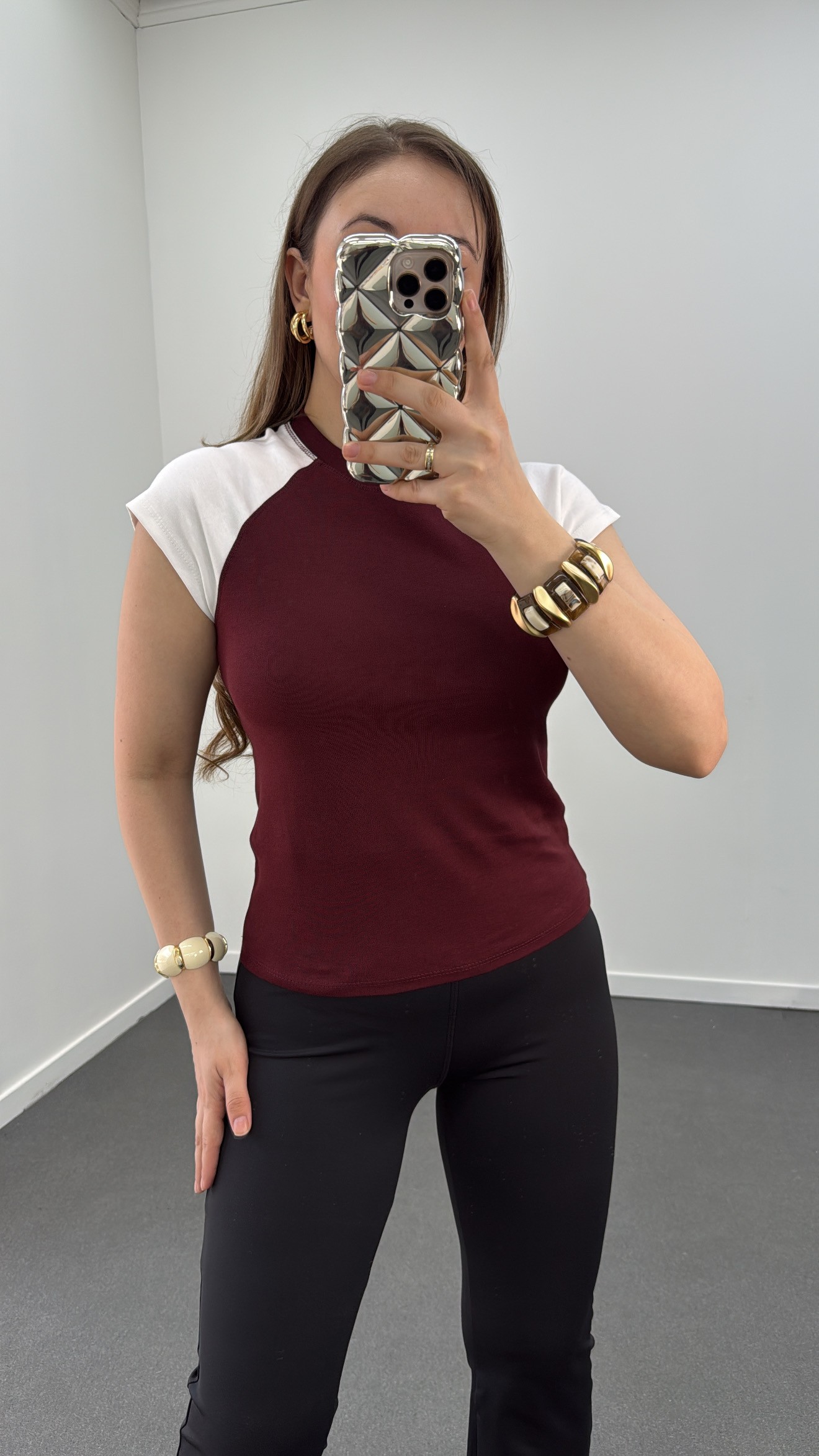 Tricou MS Claret Roșu cu mâneci raglan, 100% bumbac