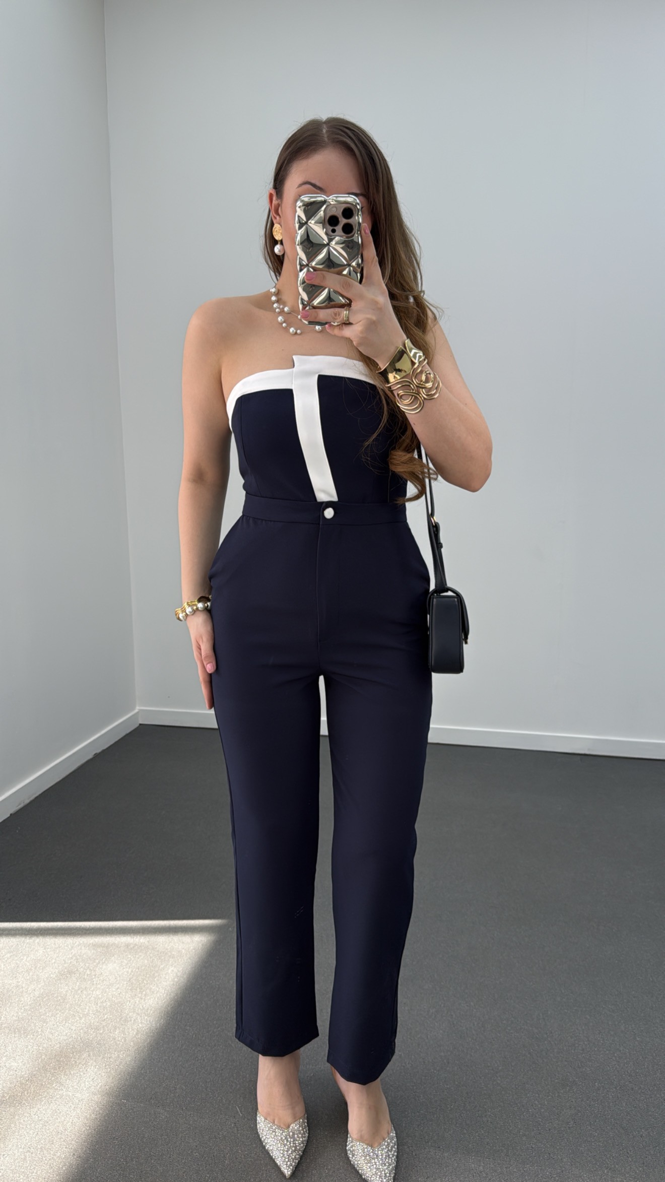 Viyana Lacivert Bluz ve Pantolon Takımı