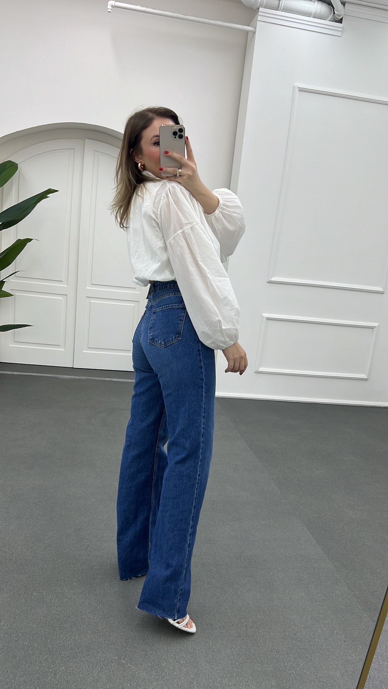 Gaston Koyu Yıkamalı Wide Leg Jeans