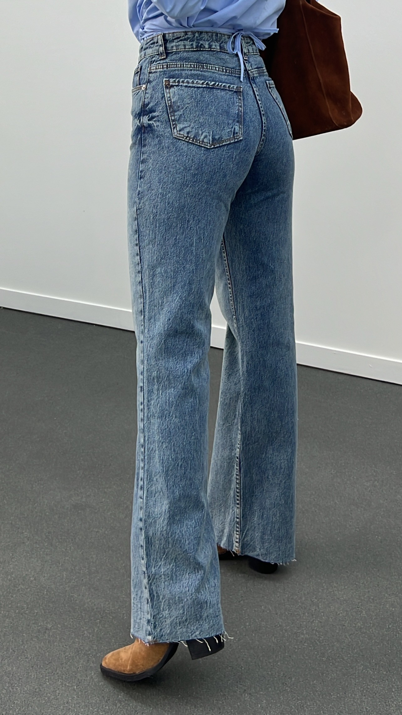 Roma Kot Yıkamalı Wide Leg Jeans