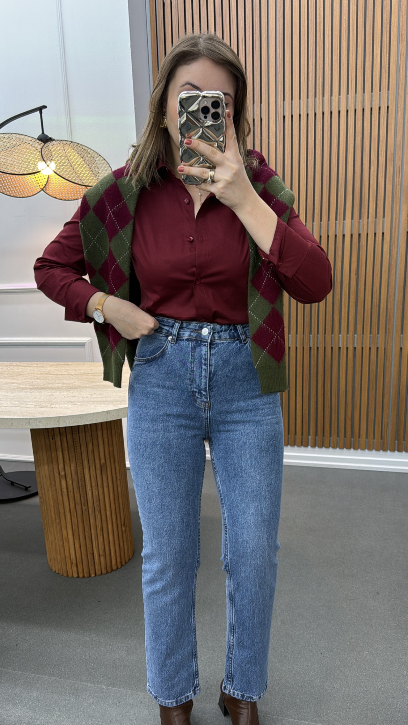Cămașă Slim Fit ZR Claret Roșu