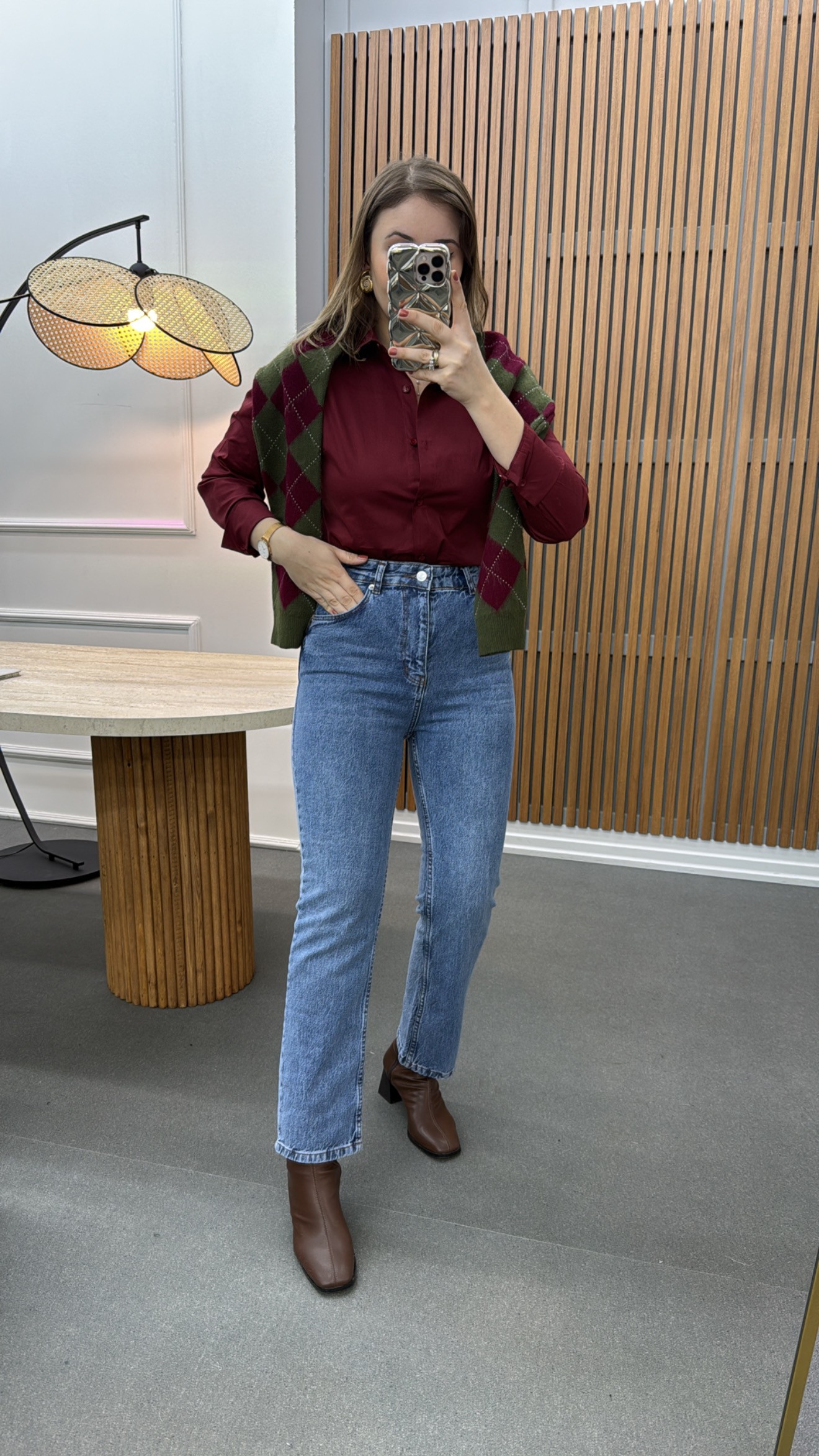 Cămașă Slim Fit ZR Claret Roșu