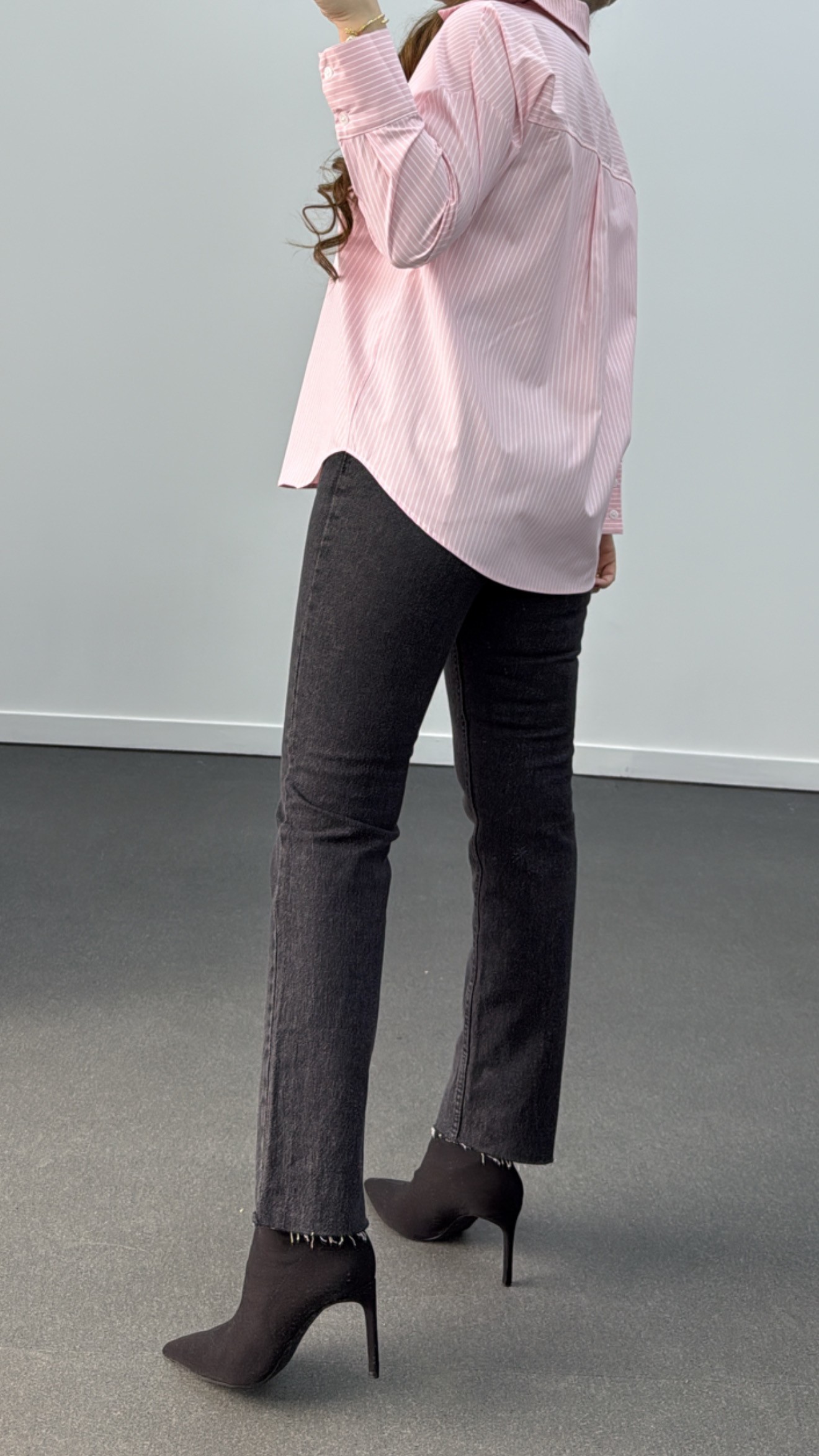 Jean Juliet Antracit Denim, cu talie înaltă, slim fit