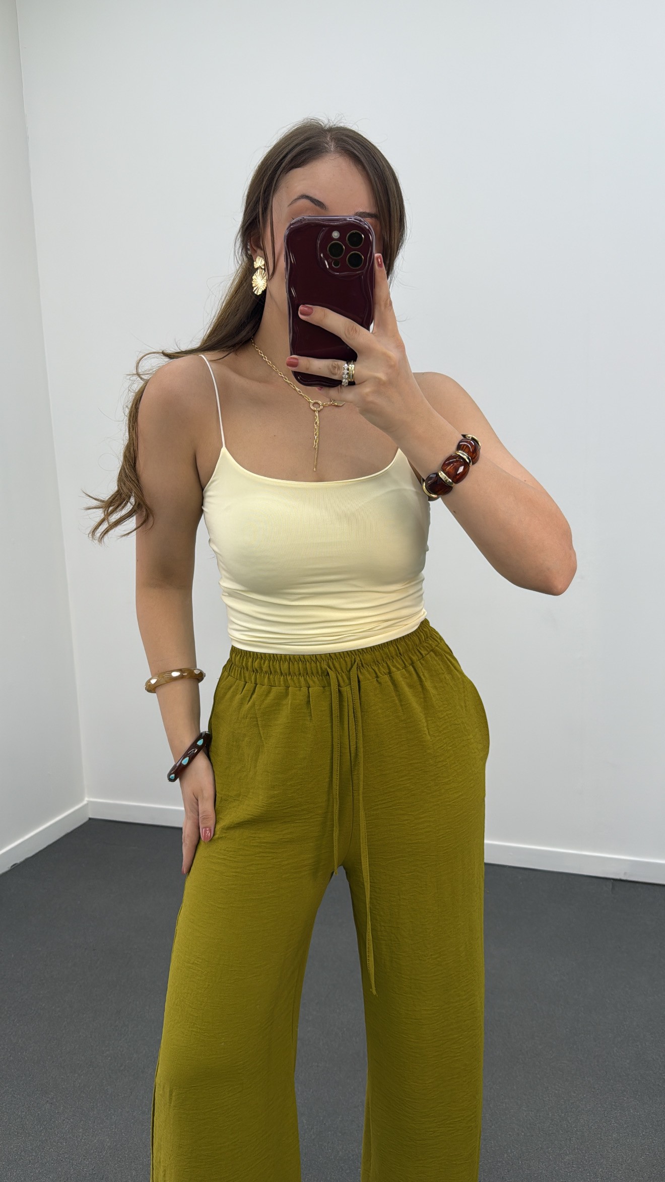 Shirin Sarı Askılı Crop