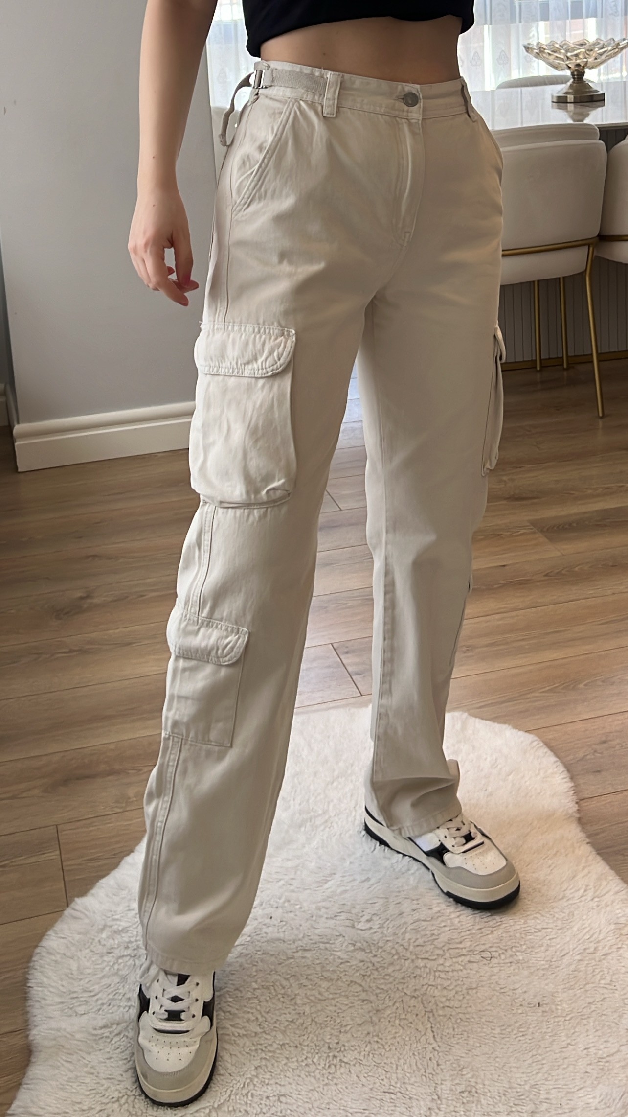 Stradi Taş Renk Beli Ayarlanabilir Kargo Pantolon