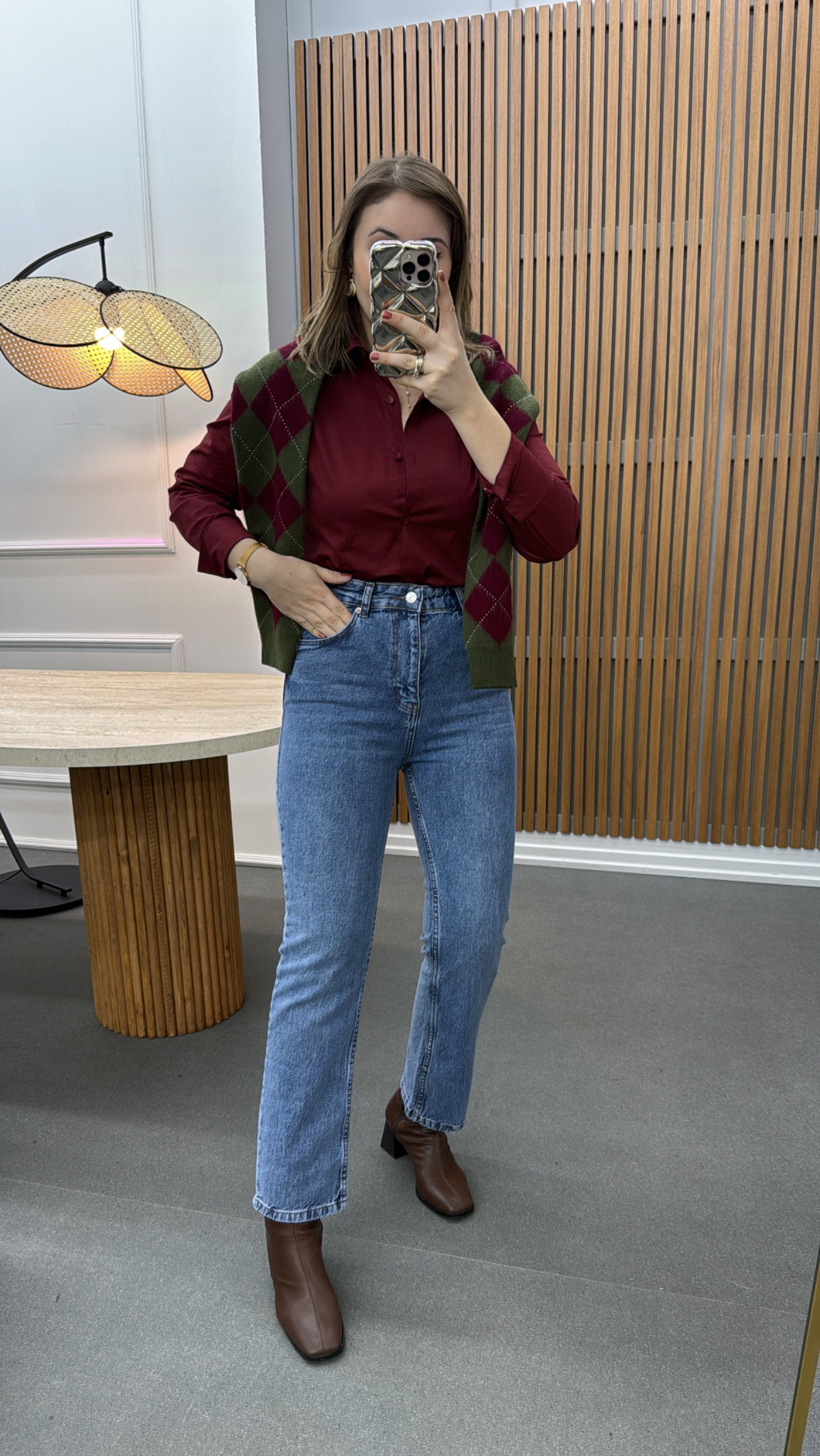 Cămașă Slim Fit ZR Claret Roșu