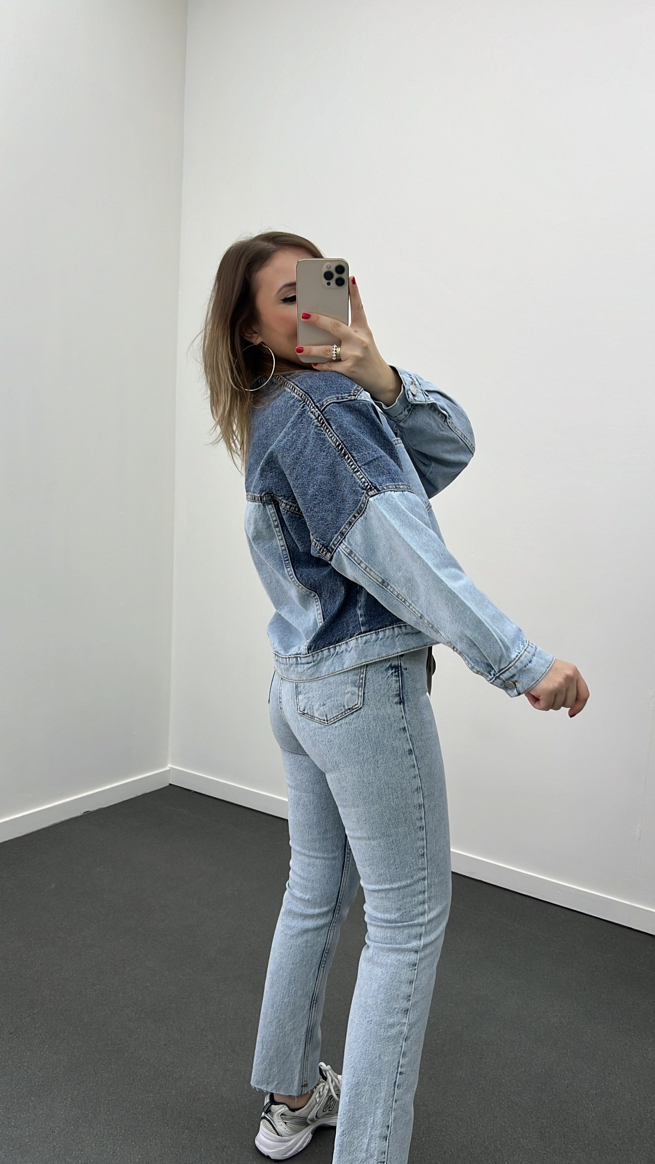 ZR Çift Renkli Denim Kot Ceket