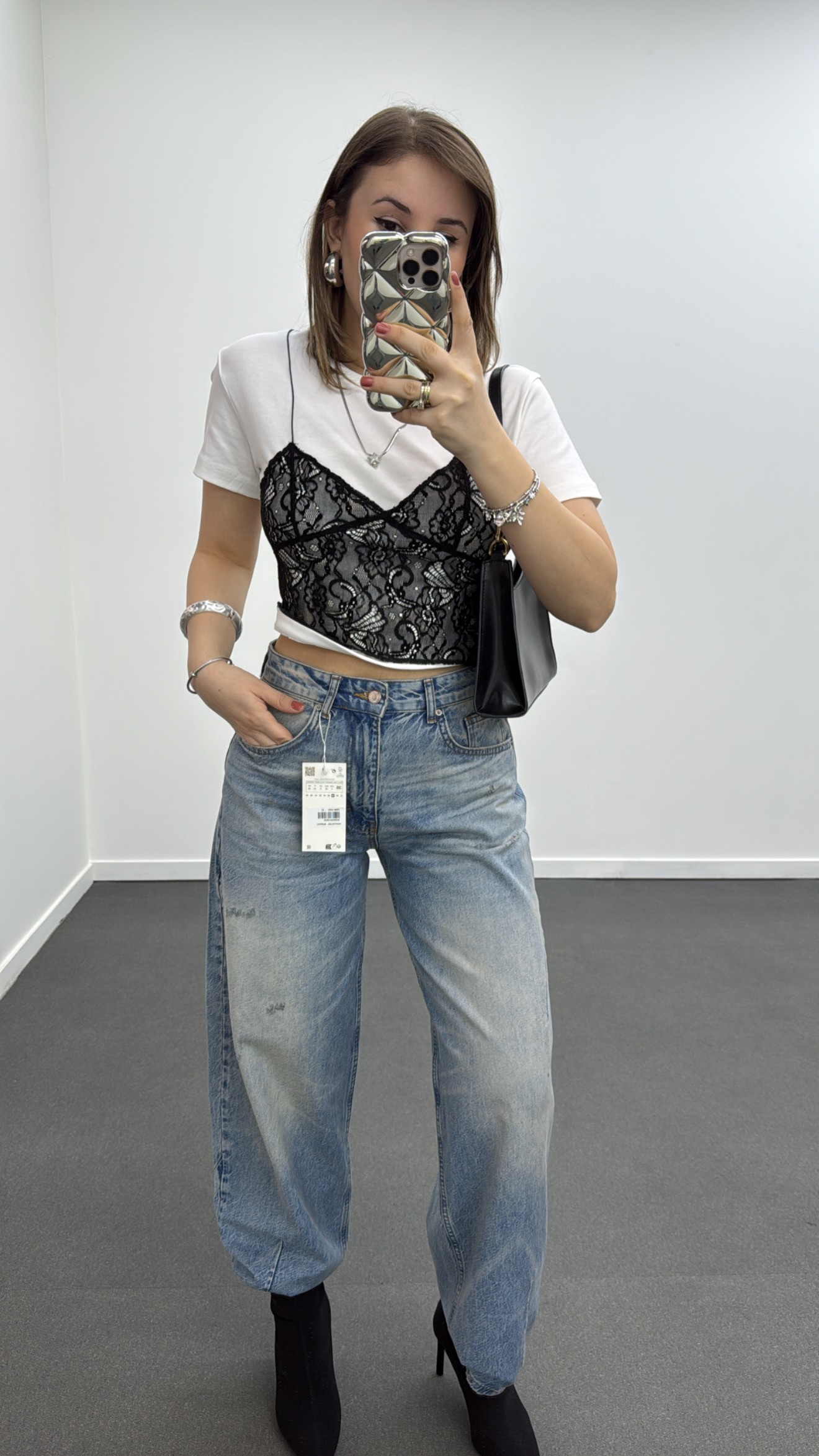 Samba Dantel Braletli Crop Tshirt